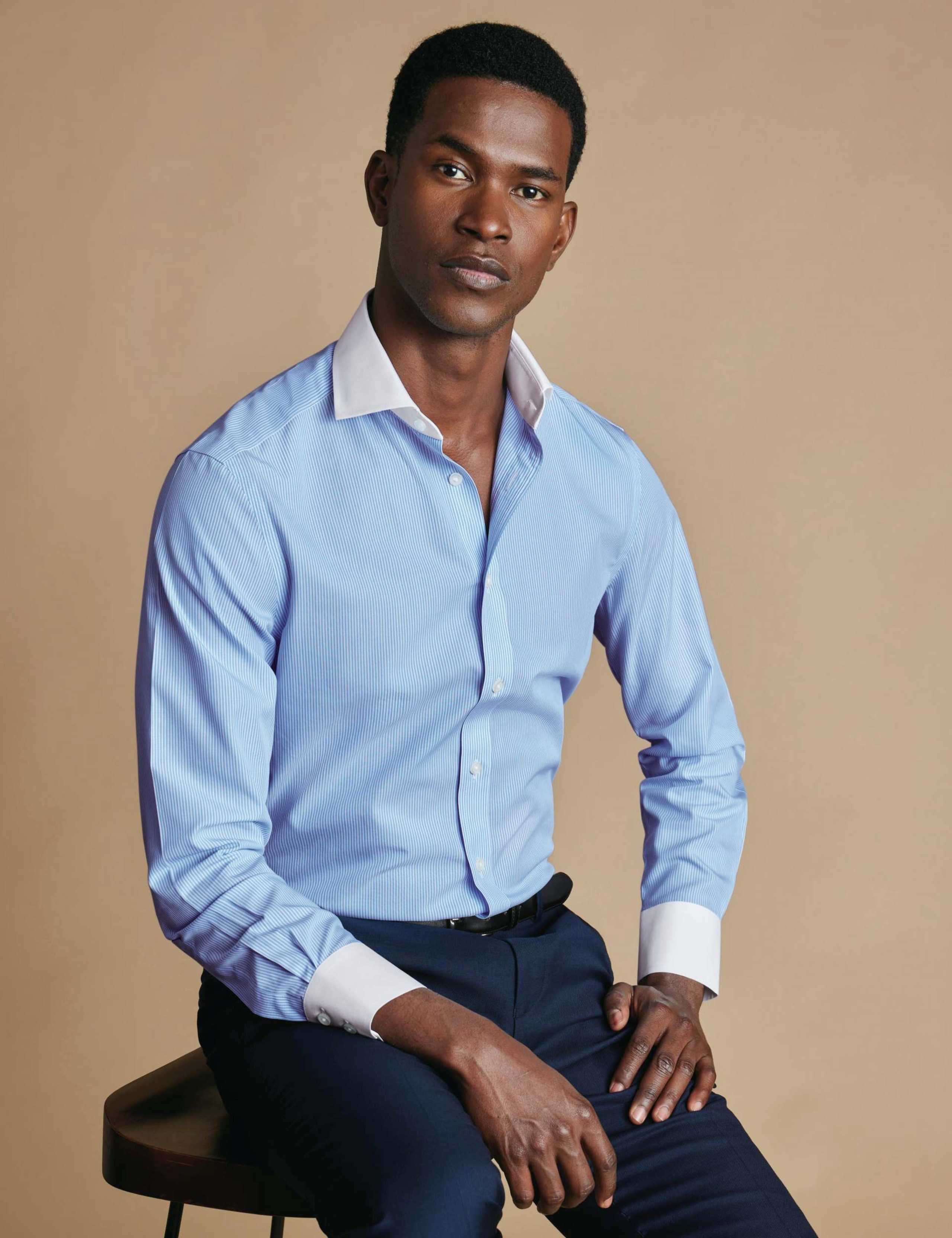 Slim Fit Non-Iron Pure Cotton Striped Winchester Shirt 2 of 5