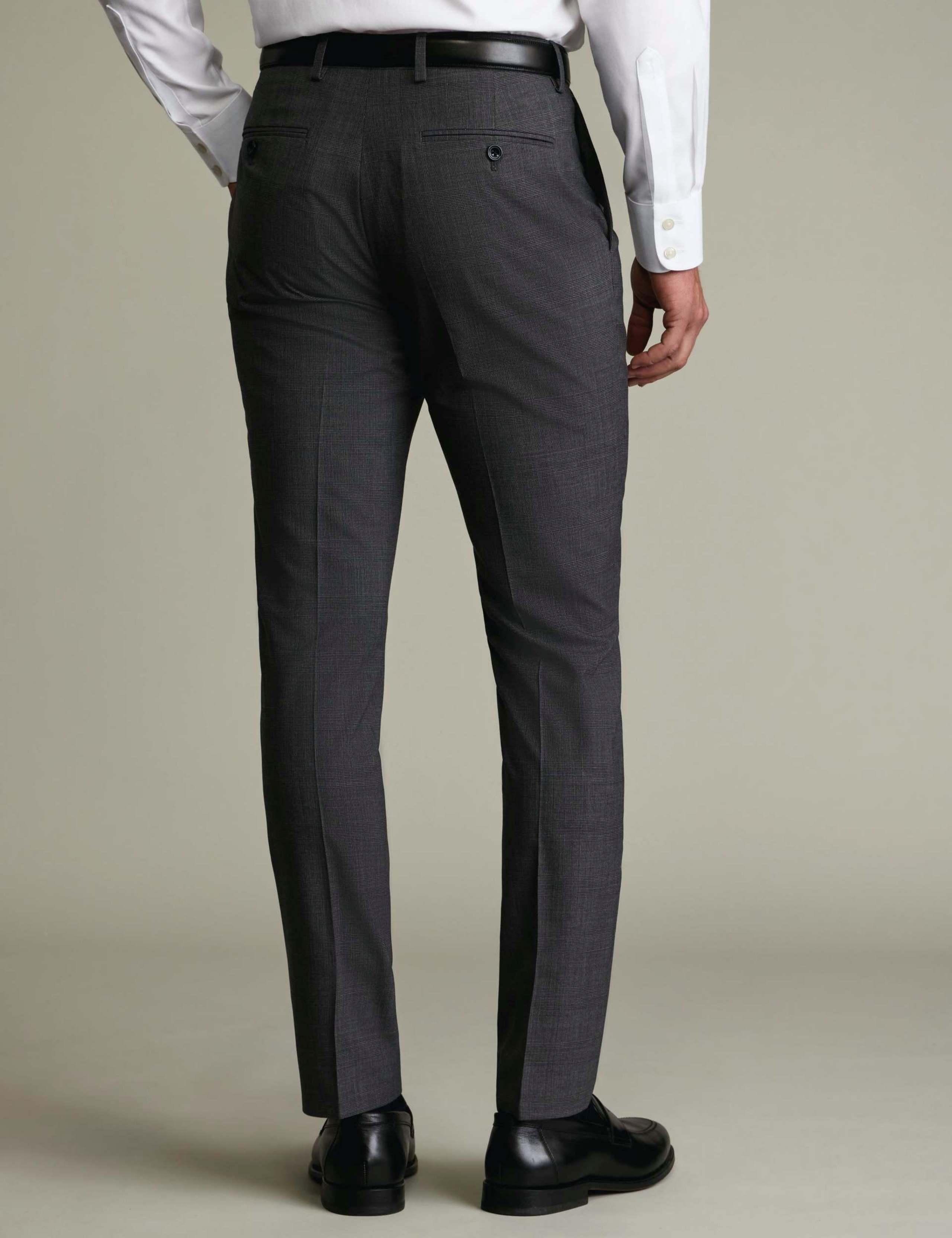 Slim Fit Pure Wool Check Trousers 3 of 4