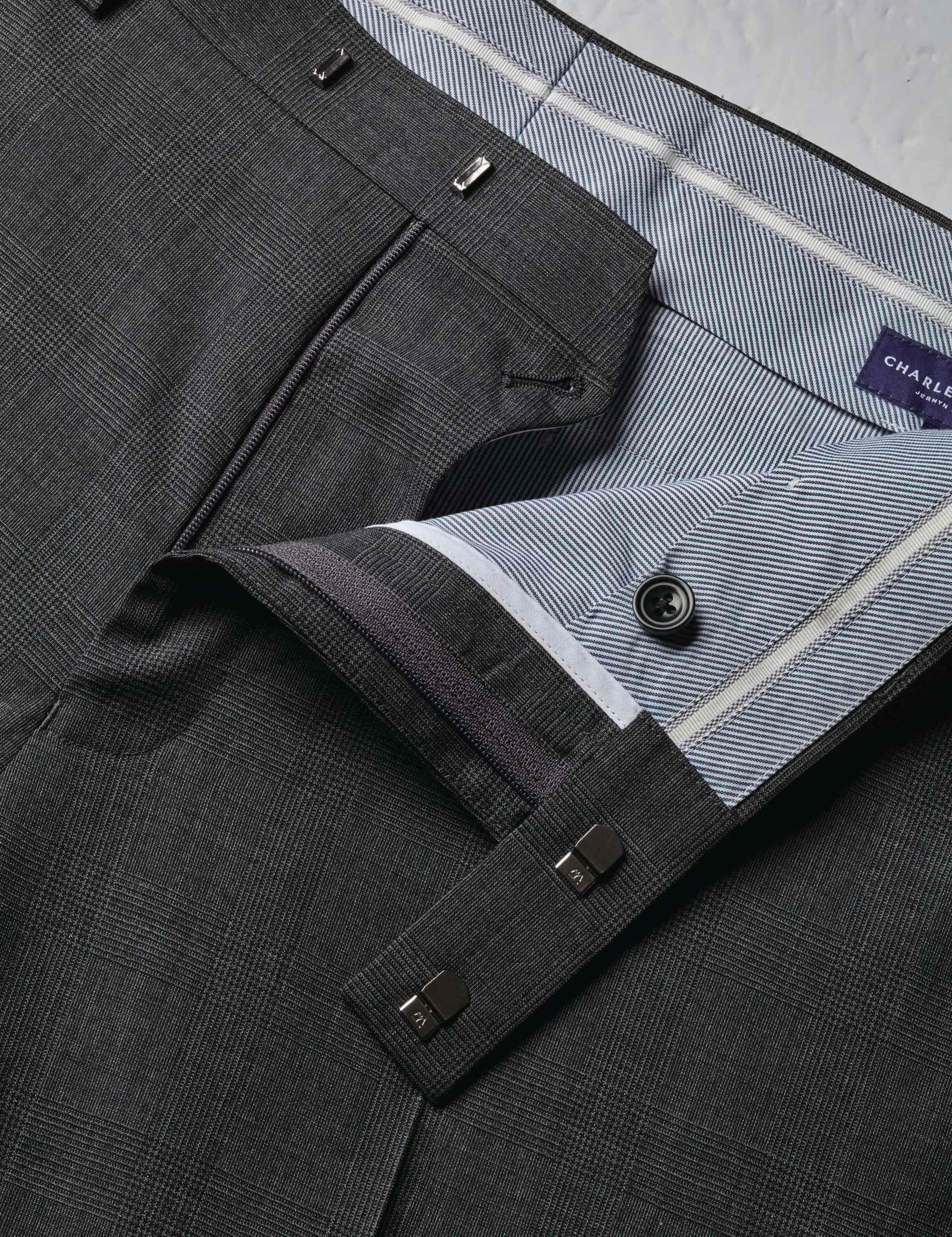 Slim Fit Pure Wool Check Trousers 4 of 4