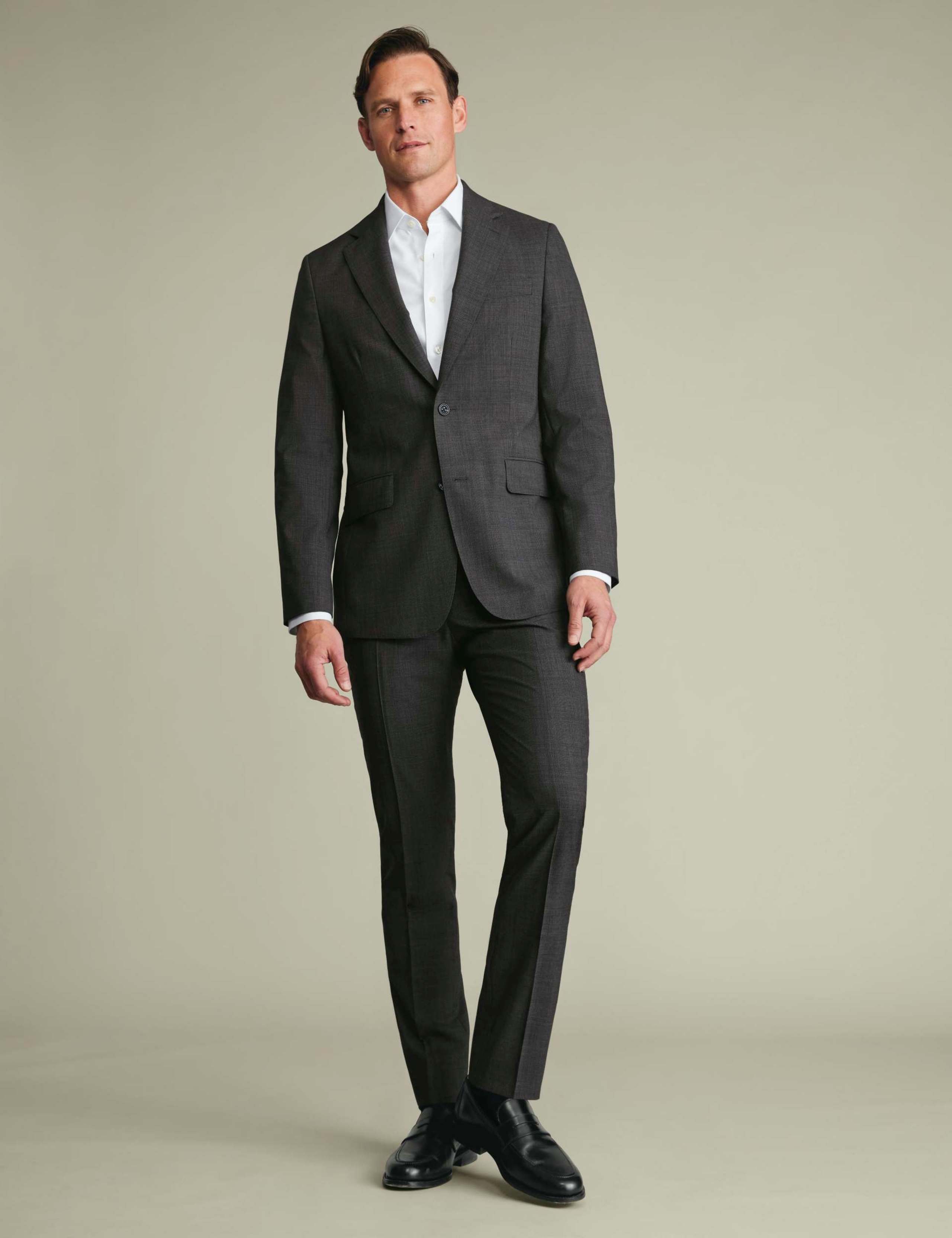 Slim Fit Pure Wool Sharkskin Suit Jacket 2 of 6