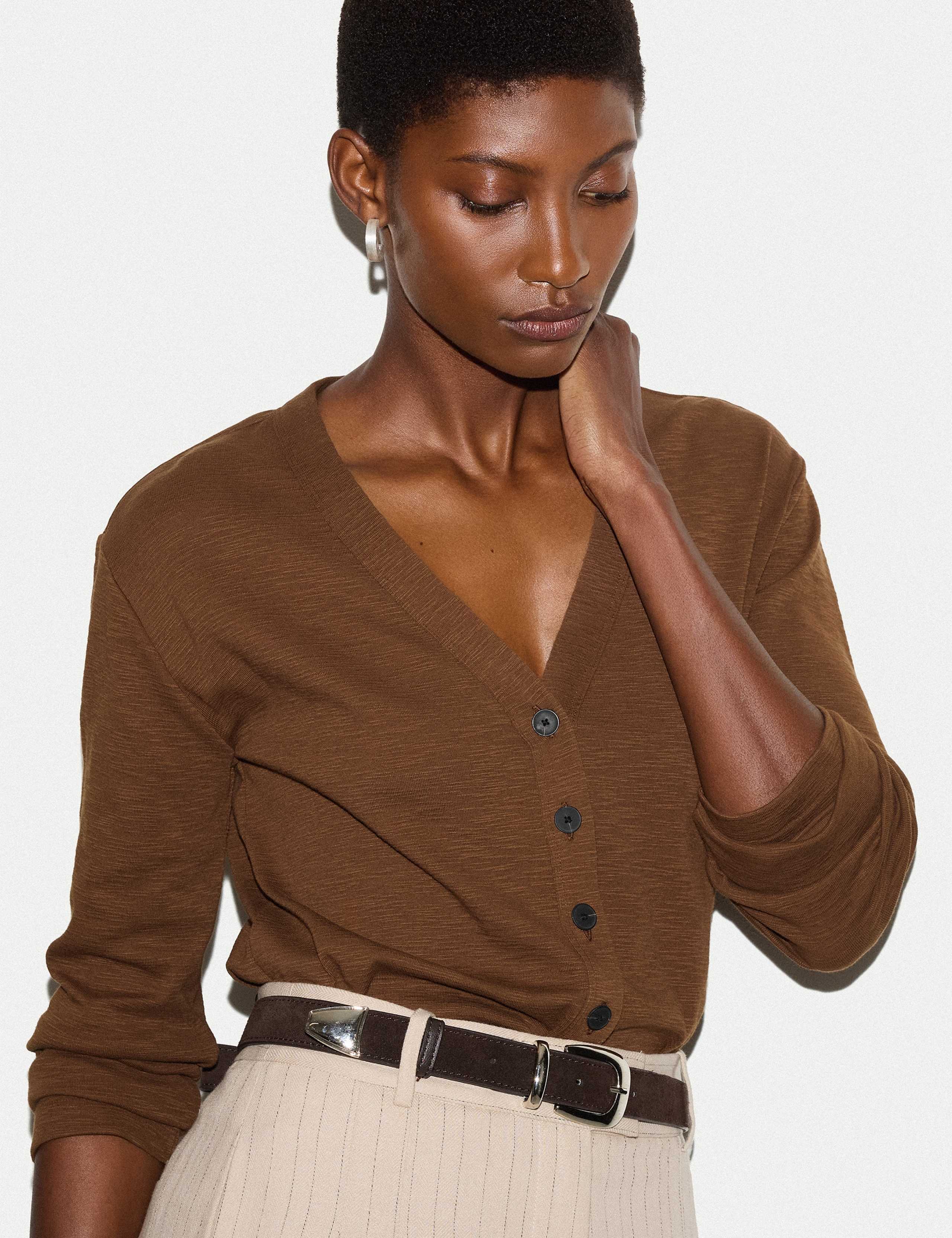 Cotton Luxe V Cardigan 3 of 5