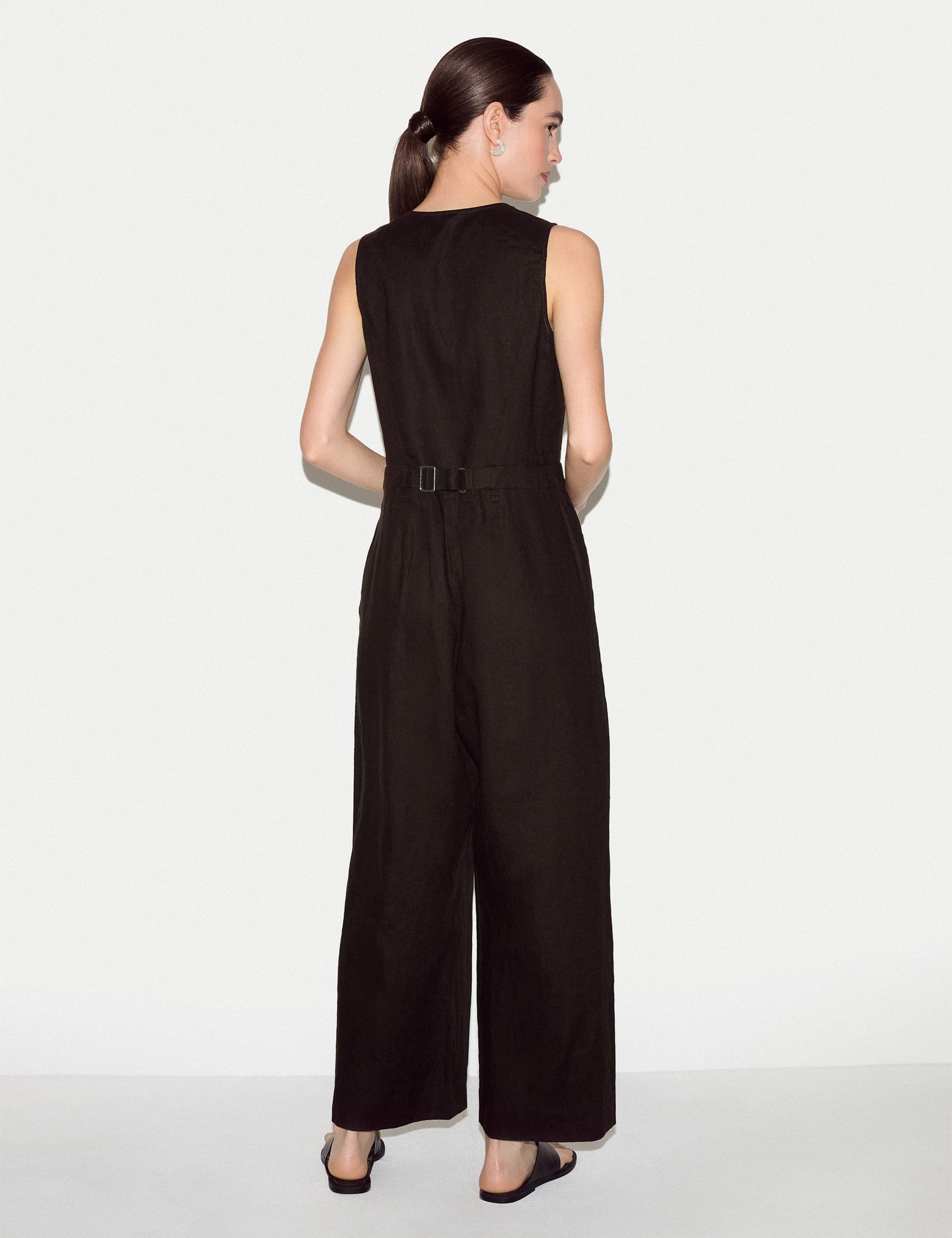 Pure Linen Waistcoat Jumpsuit 2 of 6
