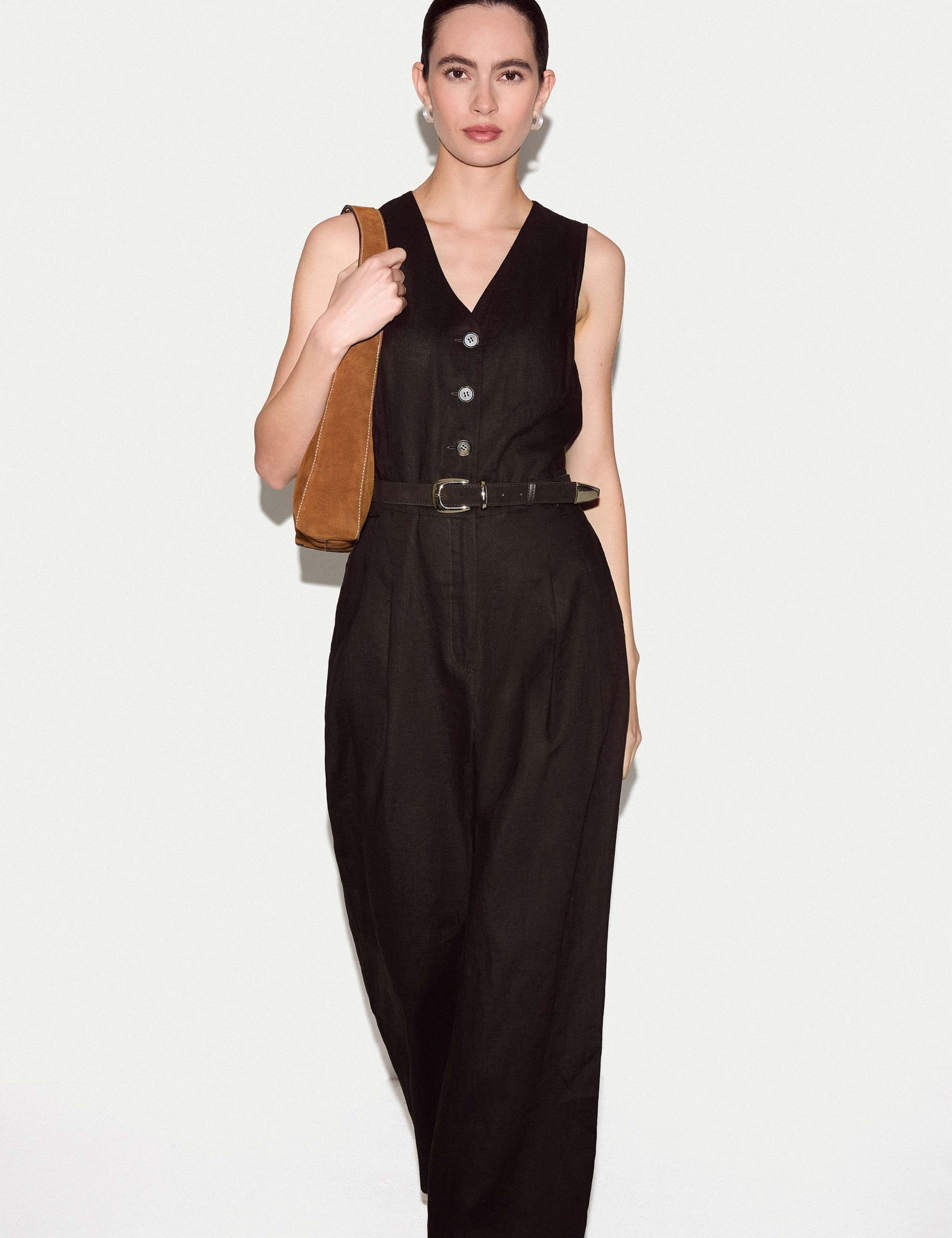 Pure Linen Waistcoat Jumpsuit 6 of 6