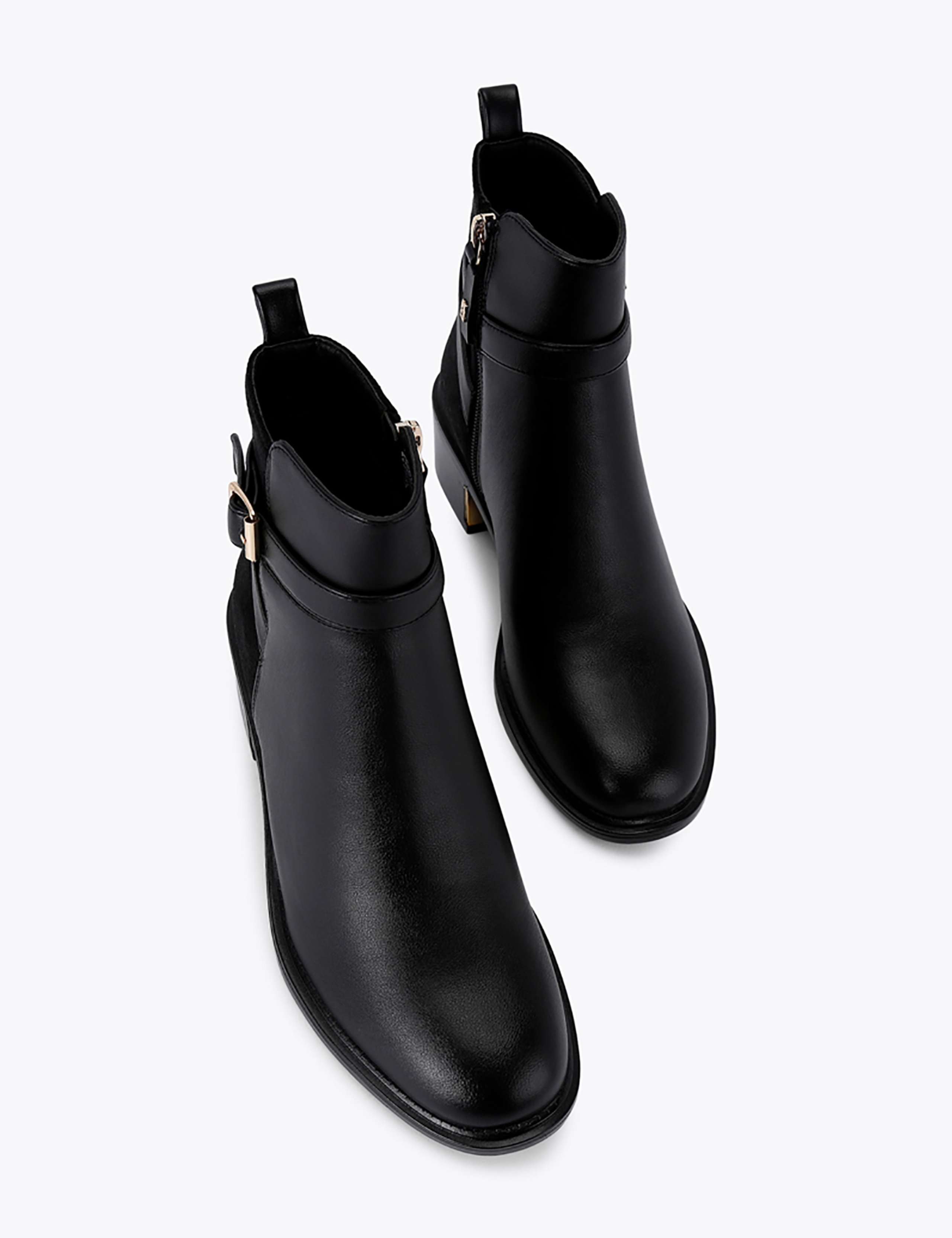 Buckle Strap Detail Block Heel Ankle Boots 3 of 5