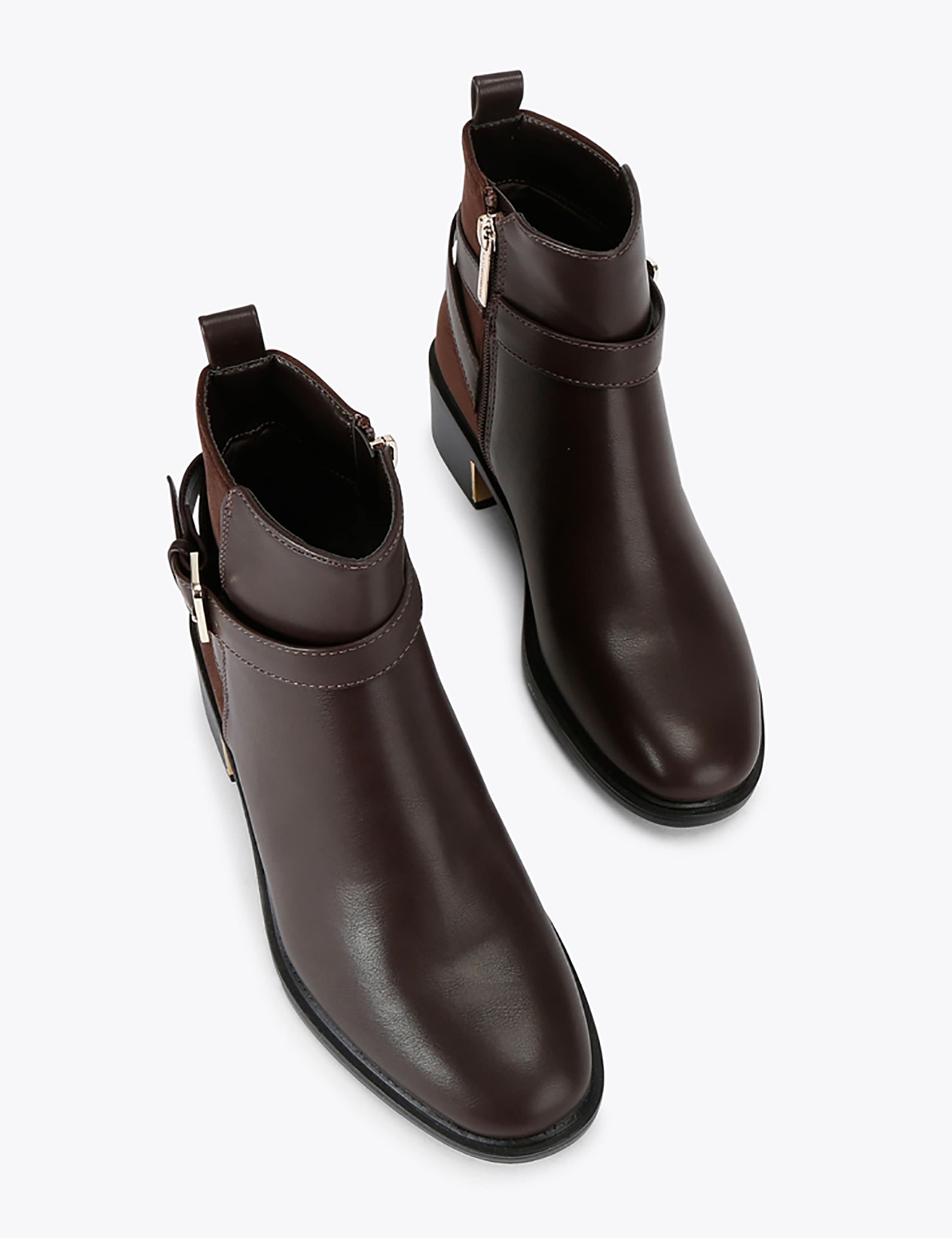 Buckle Strap Detail Block Heel Ankle Boots 3 of 5