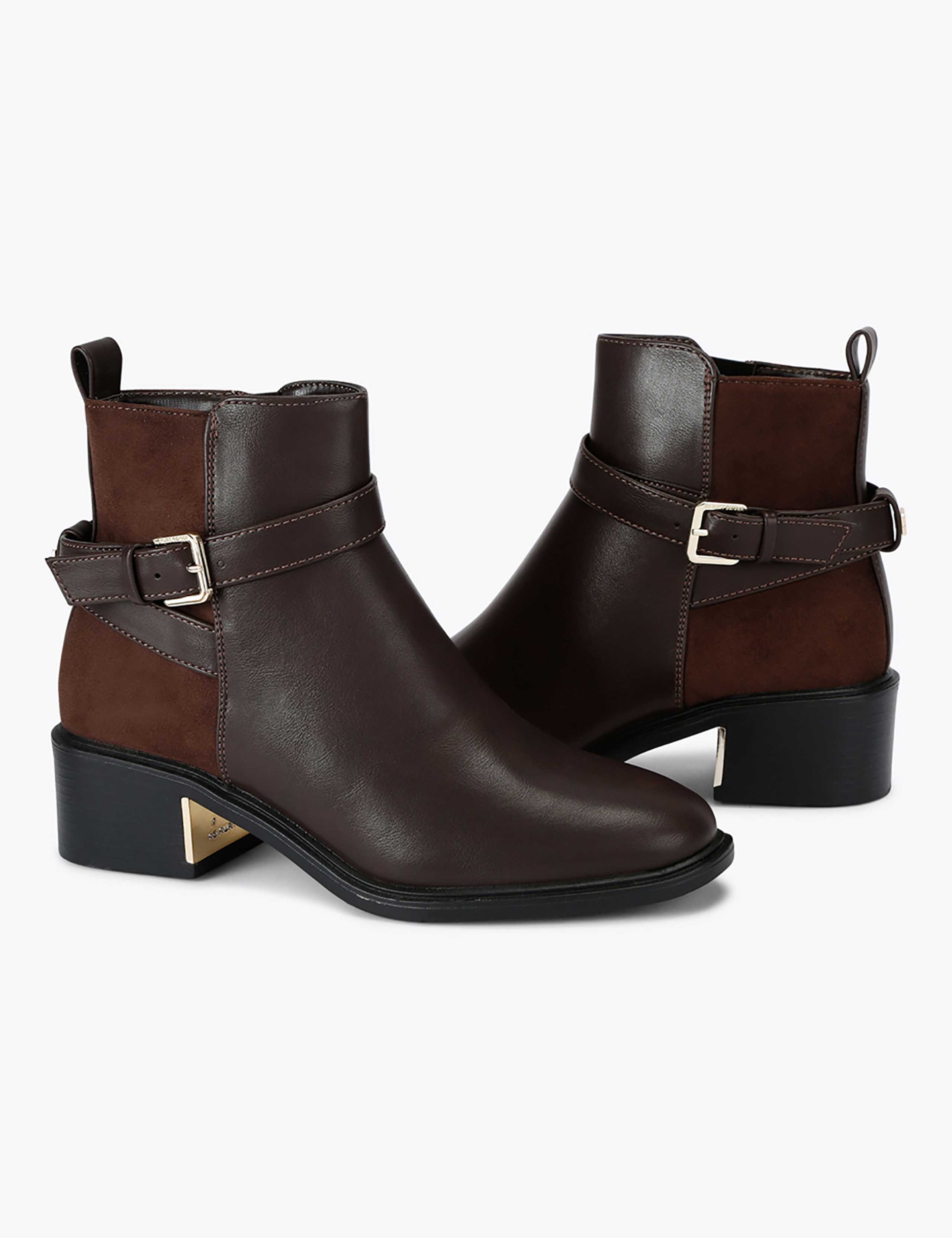 Buckle Strap Detail Block Heel Ankle Boots 4 of 5