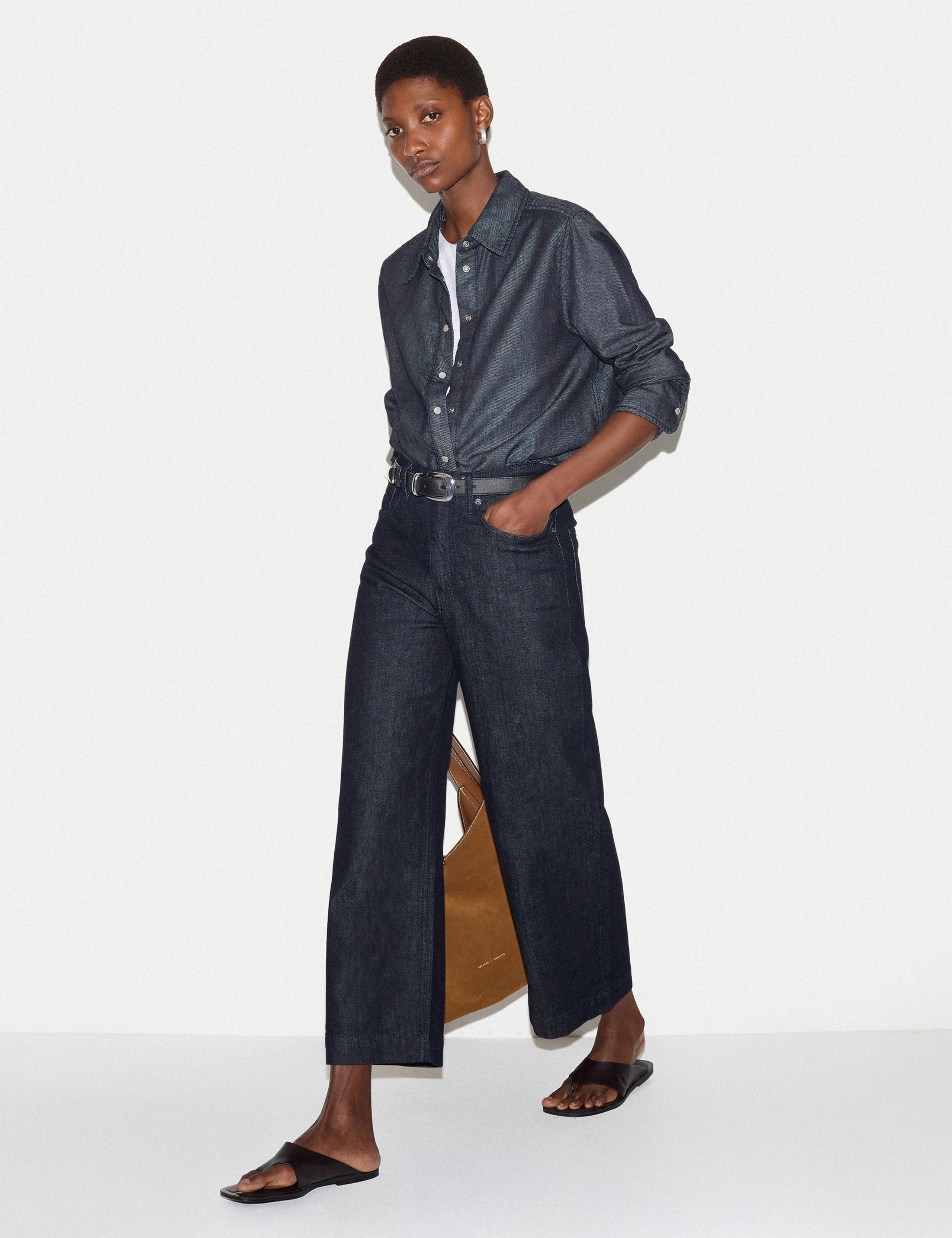 Washed Denim Button Through Shirt 4 of 5