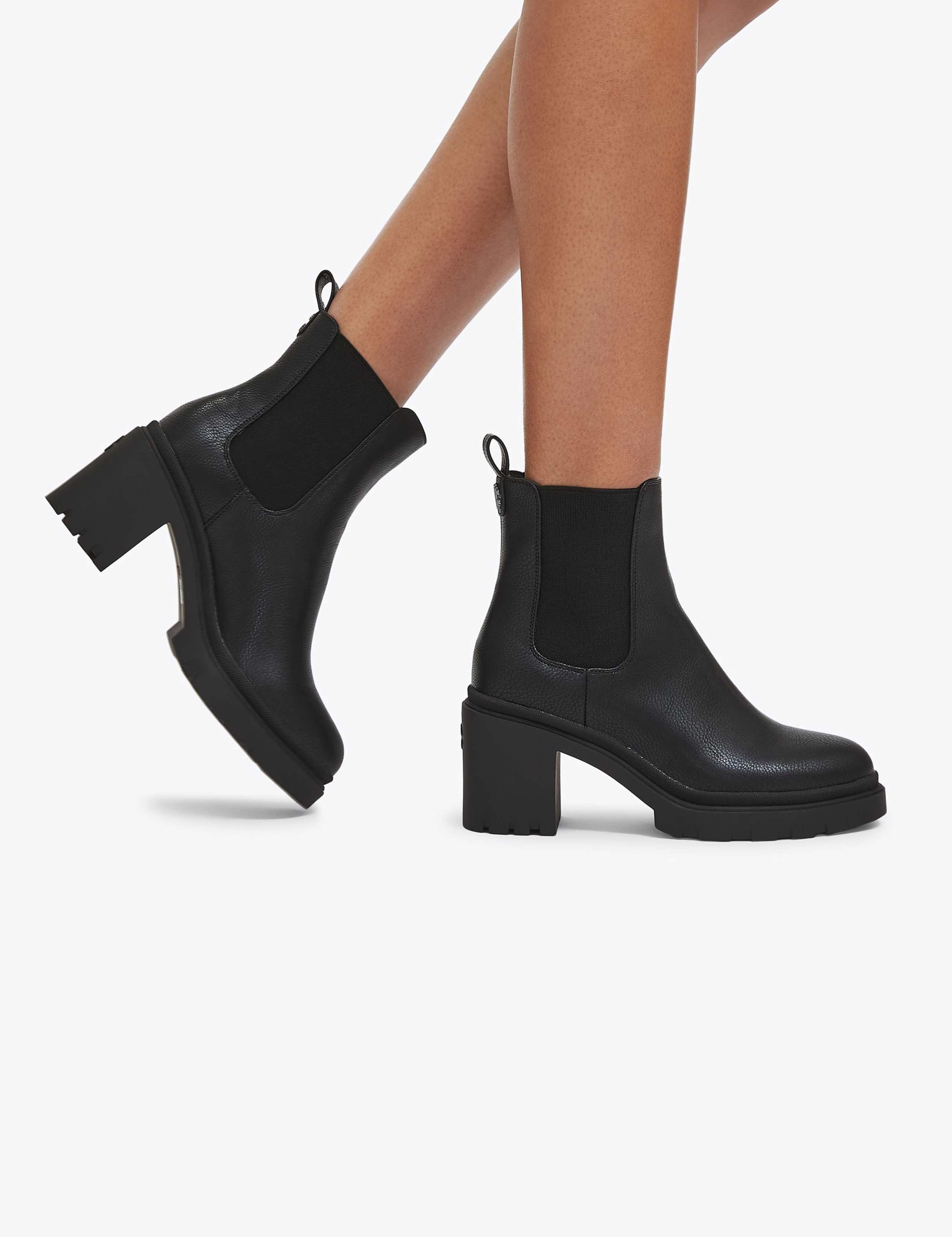 Leather Block Heel Ankle Boots 3 of 5