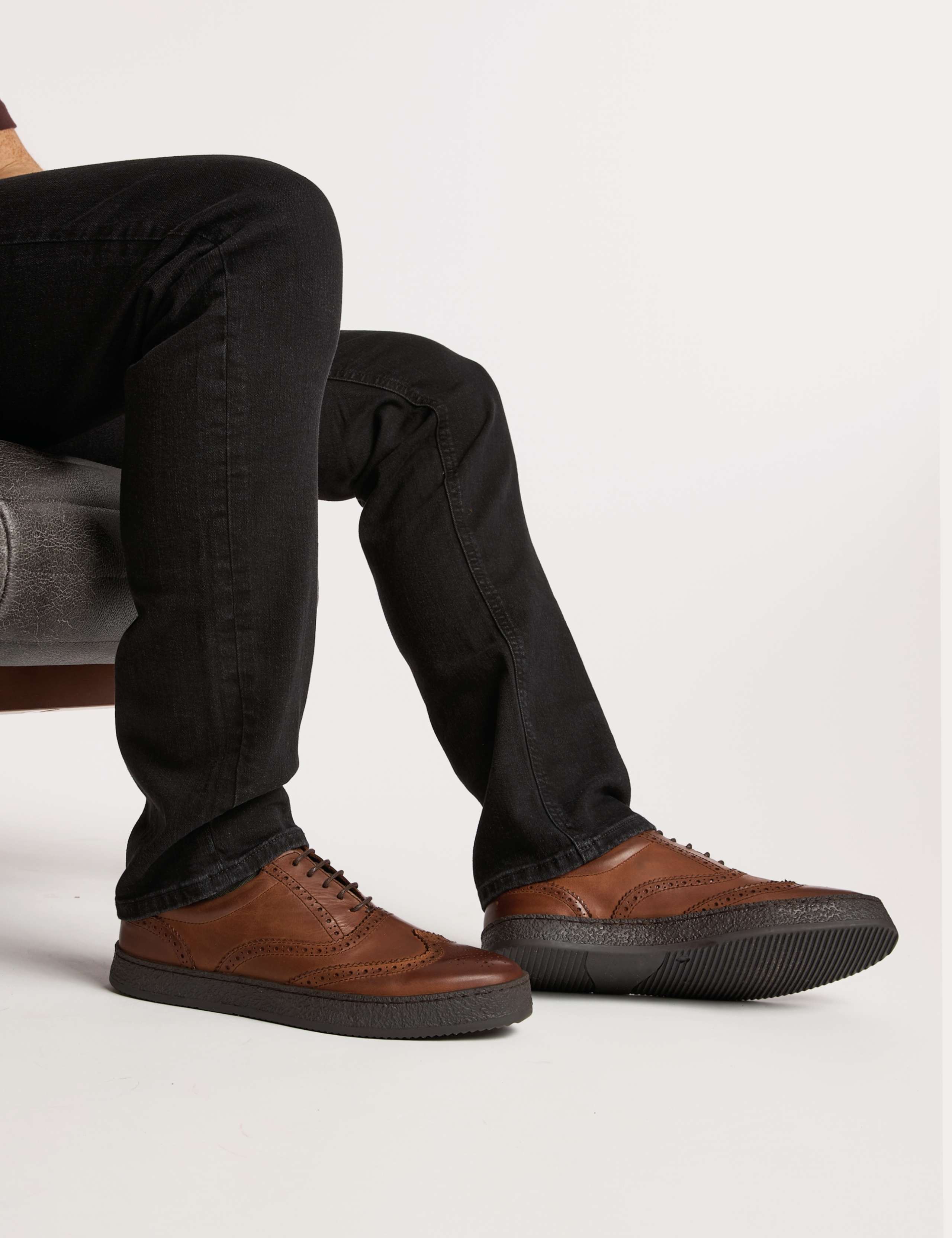 Leather Brogued Cupsole Trainers 2 of 6