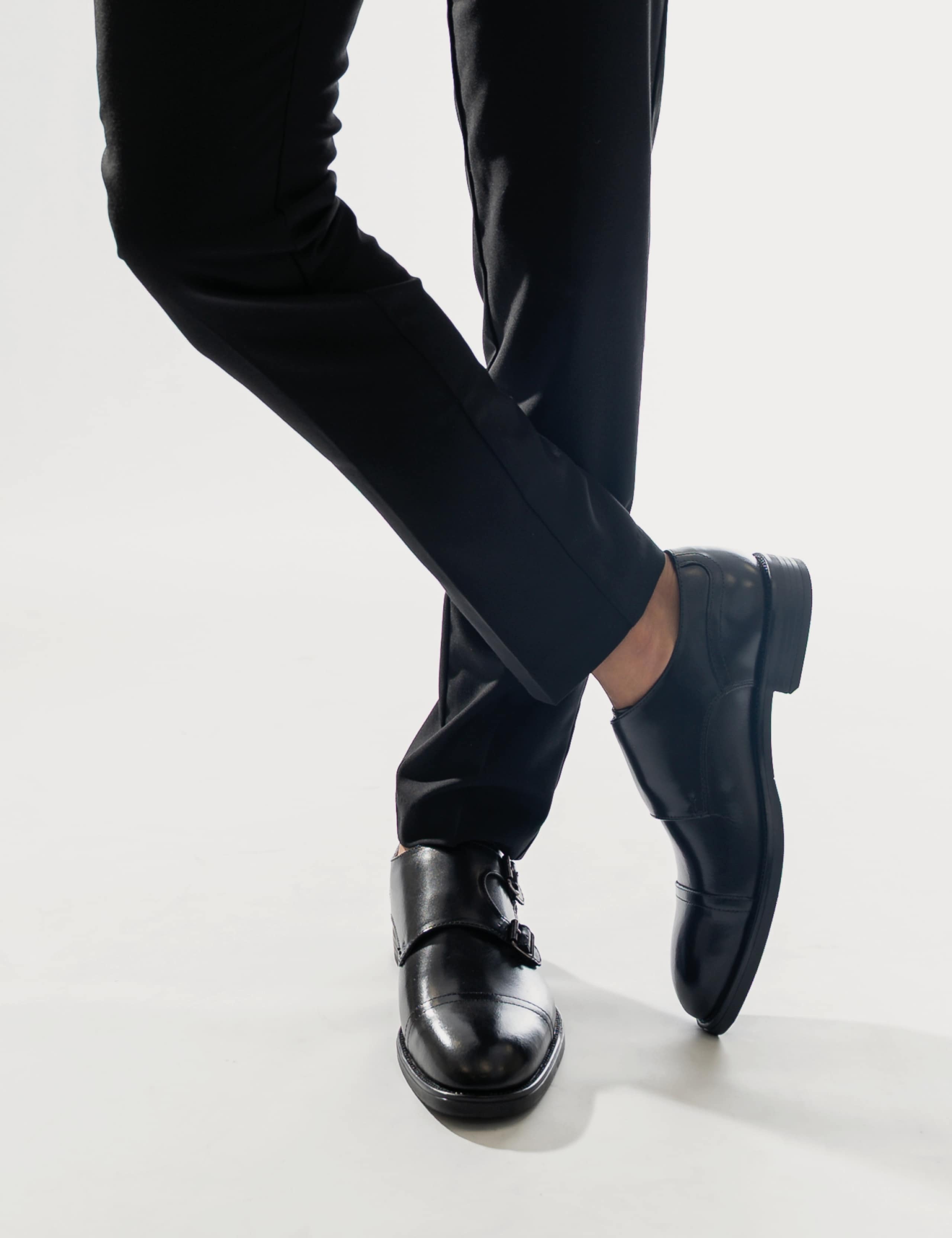 Leather Double Monk Strap Shoes 4 of 6