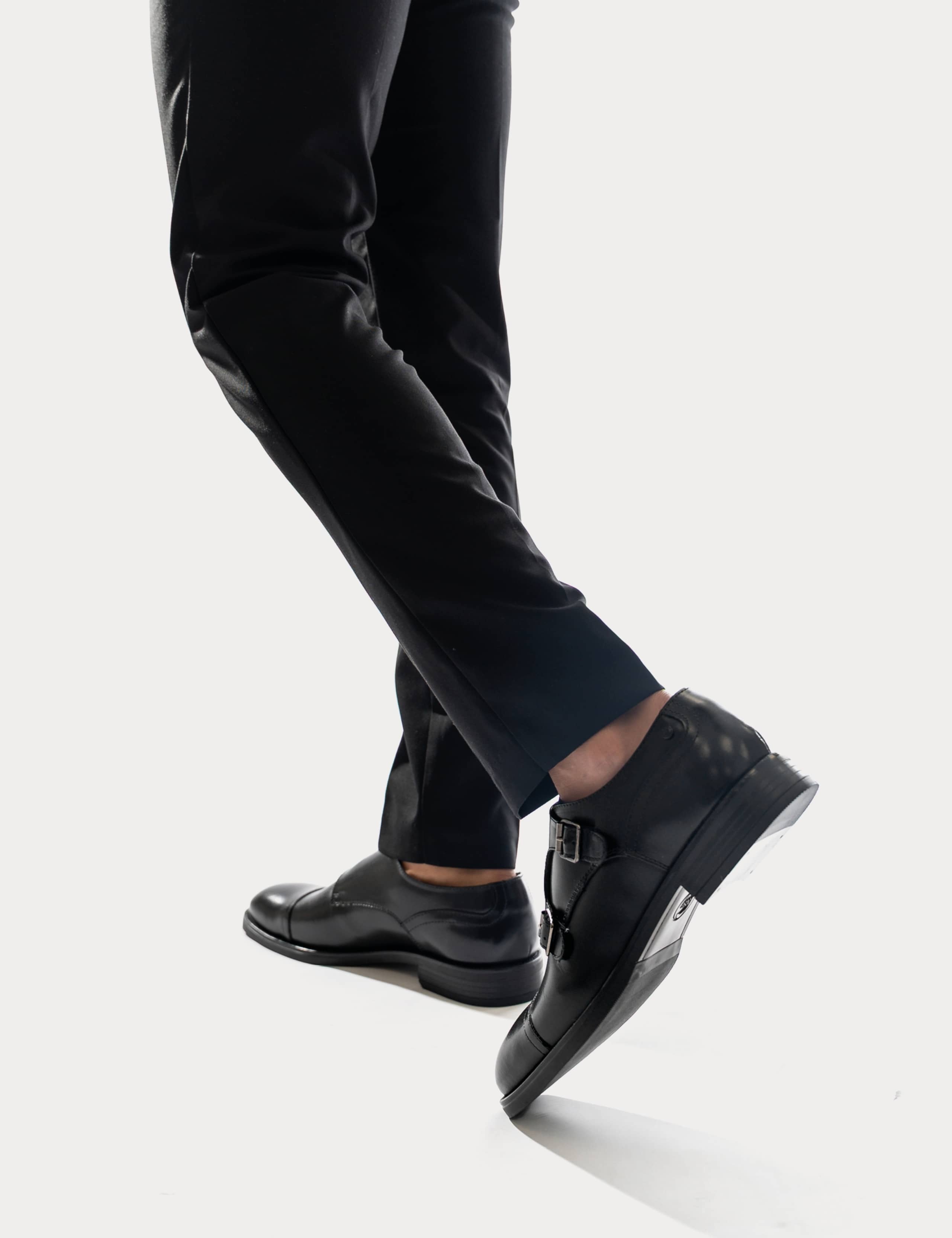 Leather Double Monk Strap Shoes 5 of 6