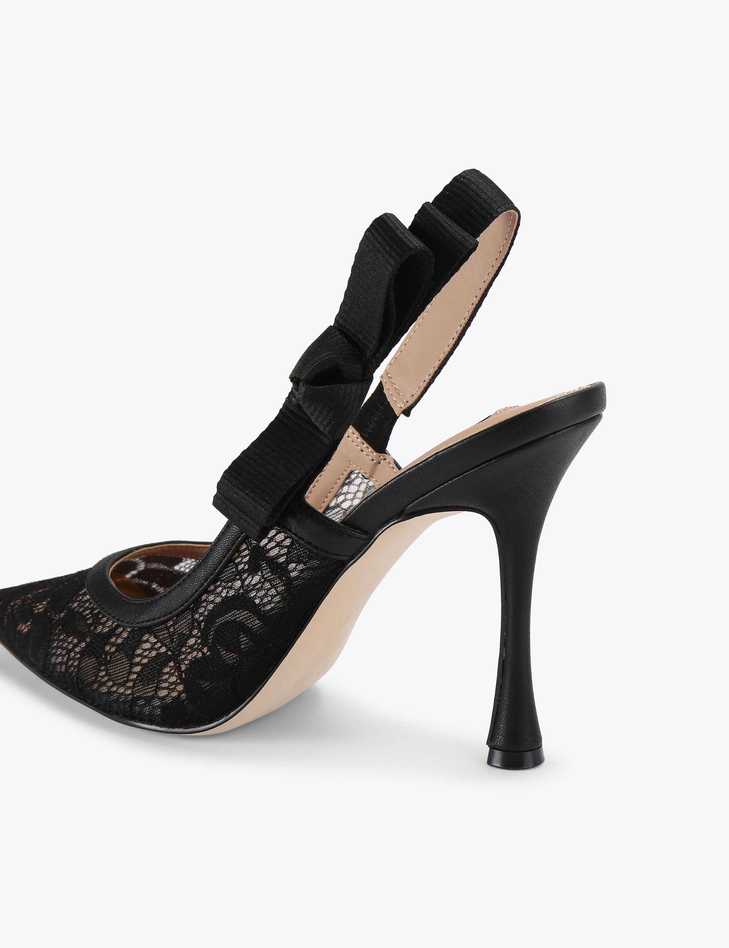 Lace Stiletto Heel Pointed Slingback Shoes 4 of 5