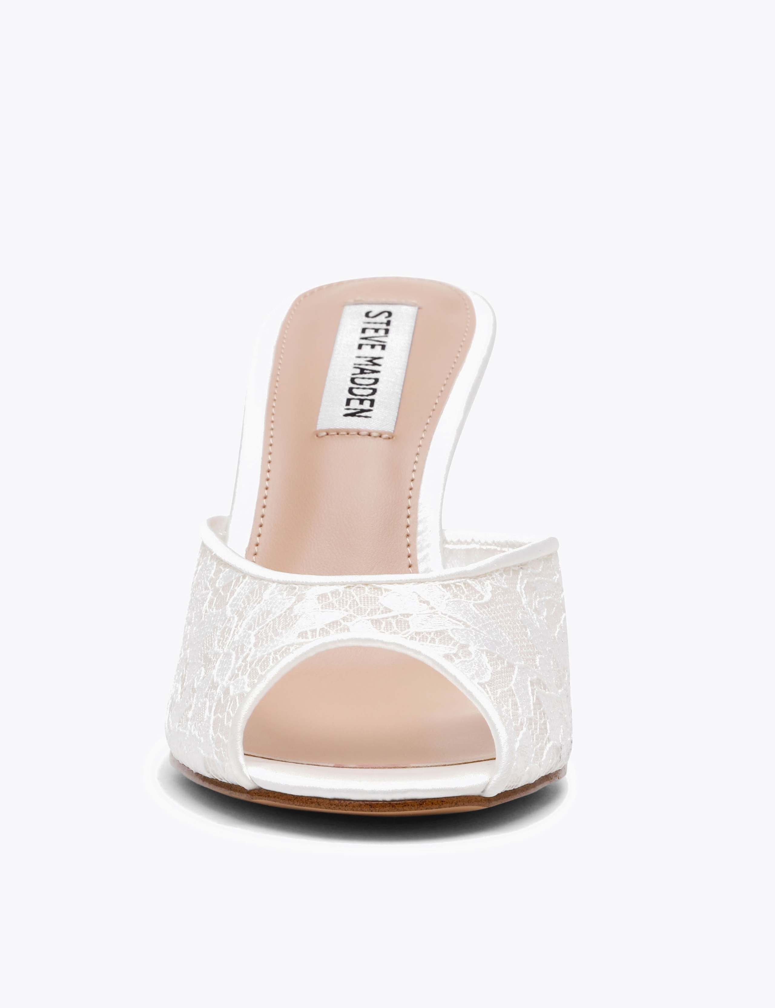 Lace Stiletto Heel Peep Toe Mule Sandals 4 of 4