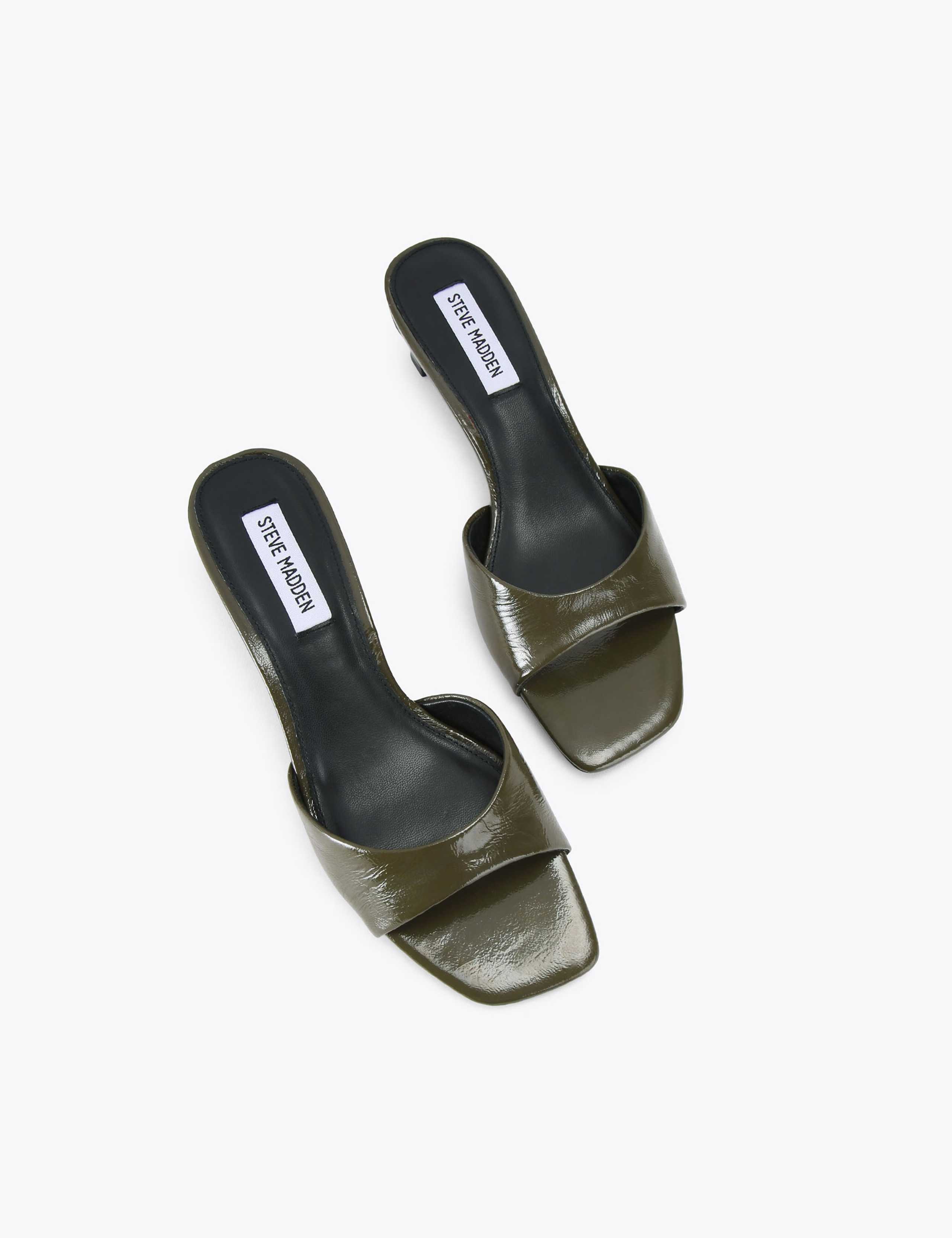 Leather Patent Kitten Heel Mule Sandals 2 of 4