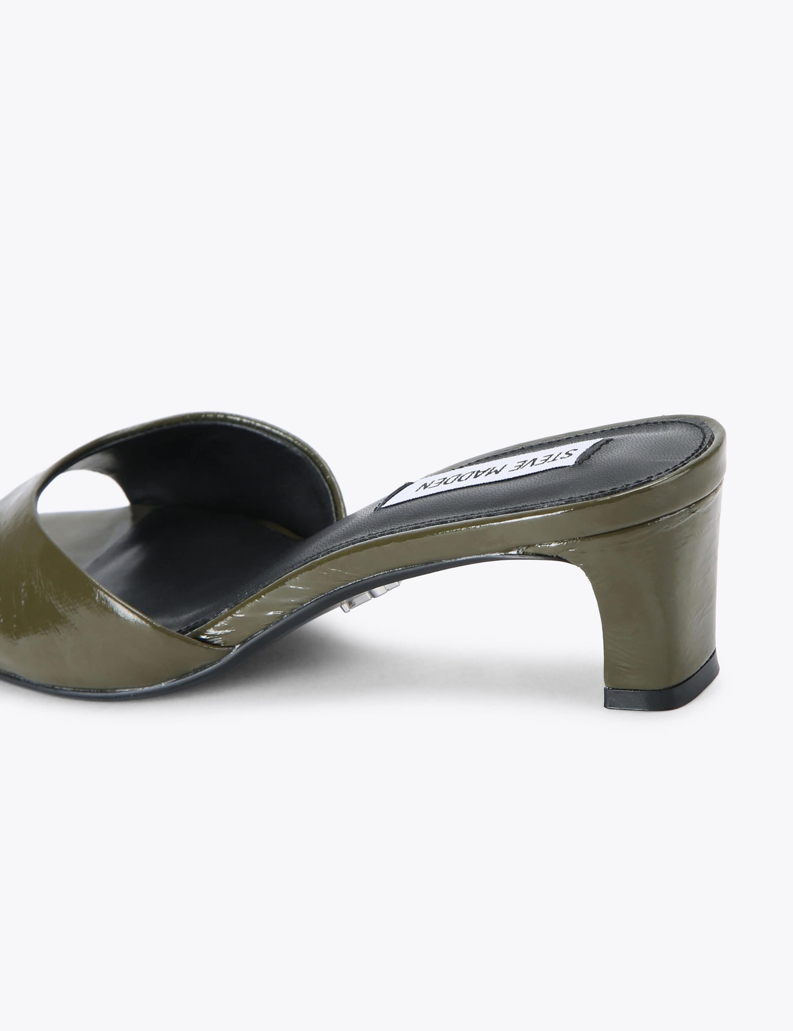 Leather Patent Kitten Heel Mule Sandals 4 of 4