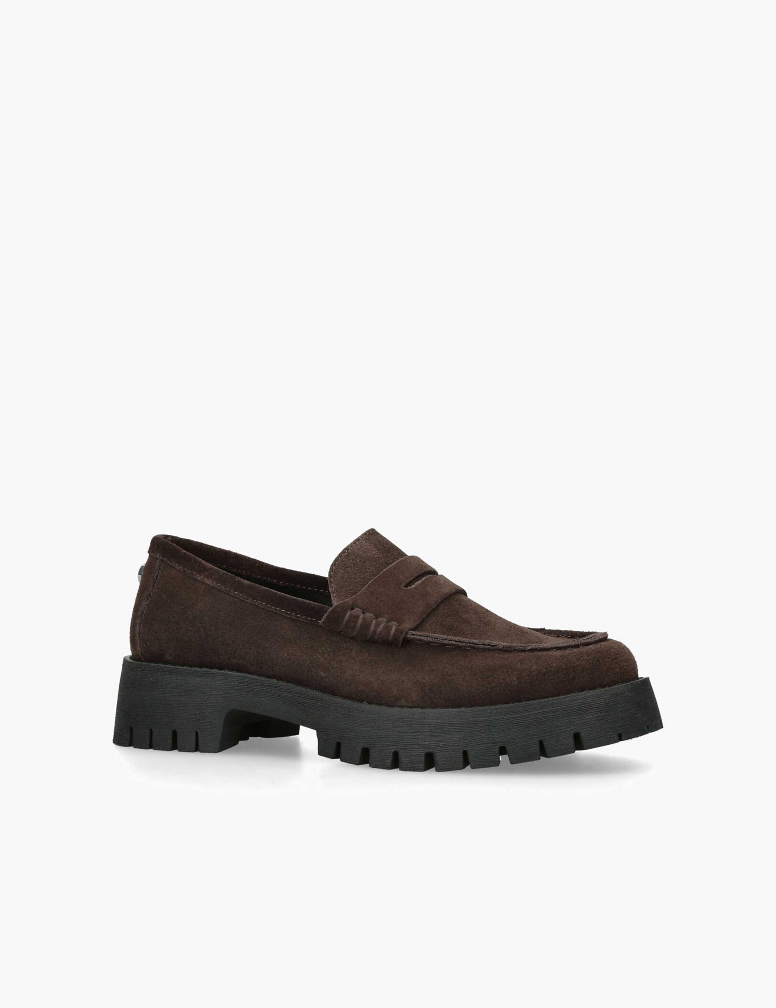 Suede Chunky Block Heel Loafers 2 of 5