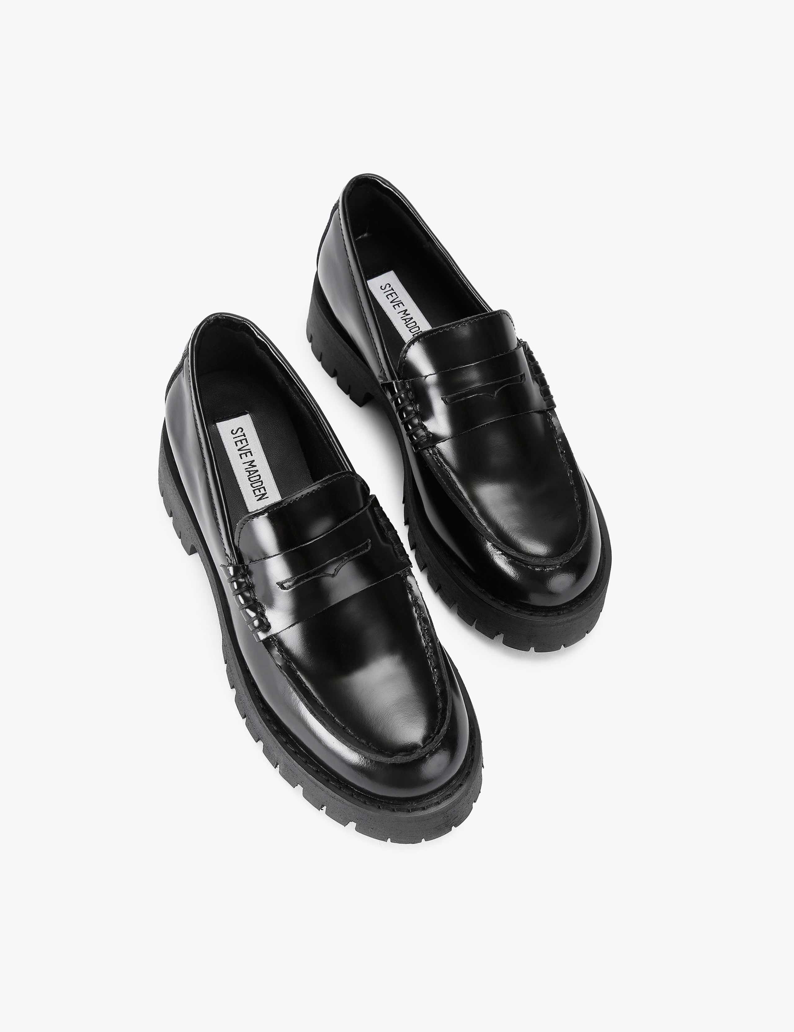 Leather Chunky Block Heel Loafers 2 of 5