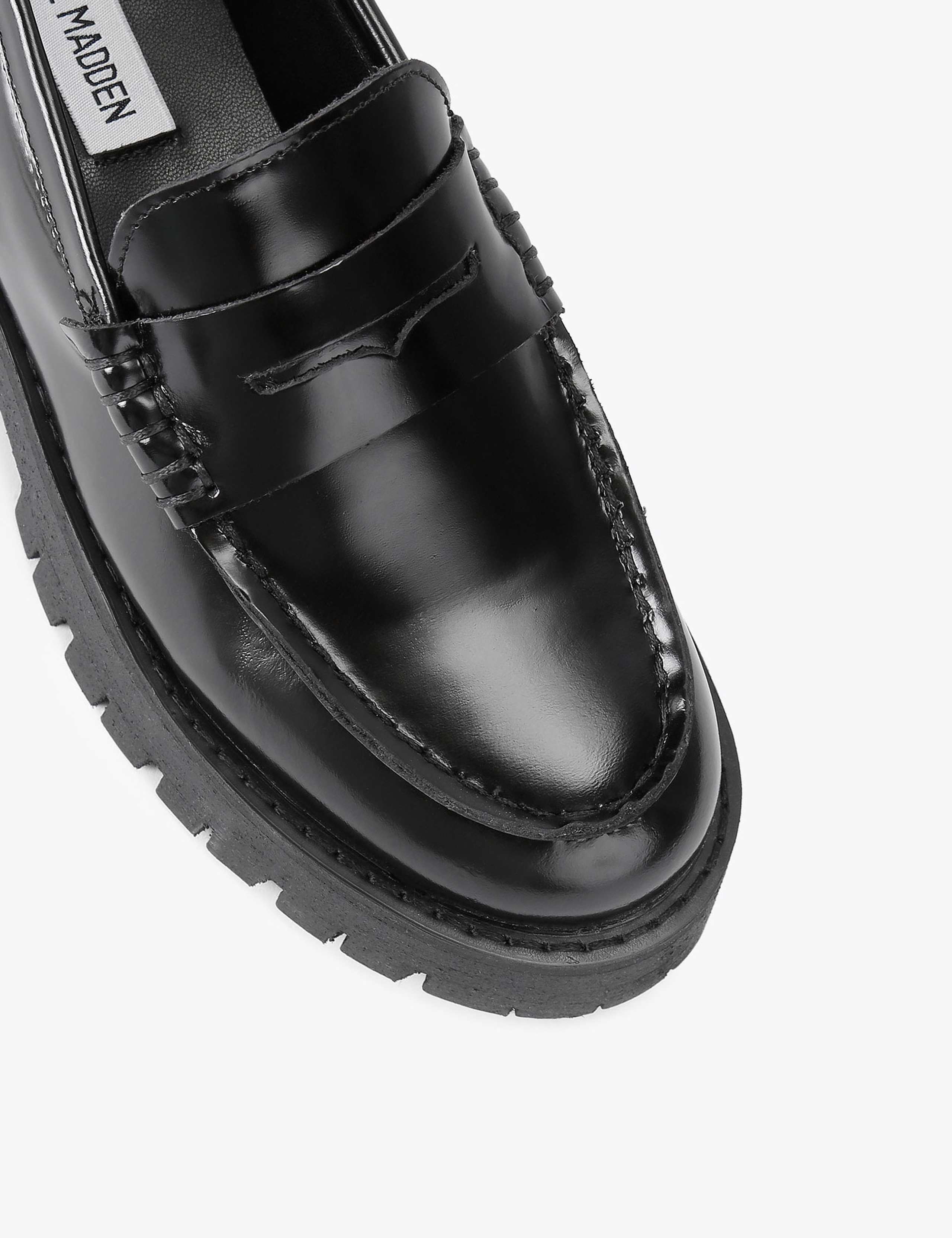 Leather Chunky Block Heel Loafers 4 of 5