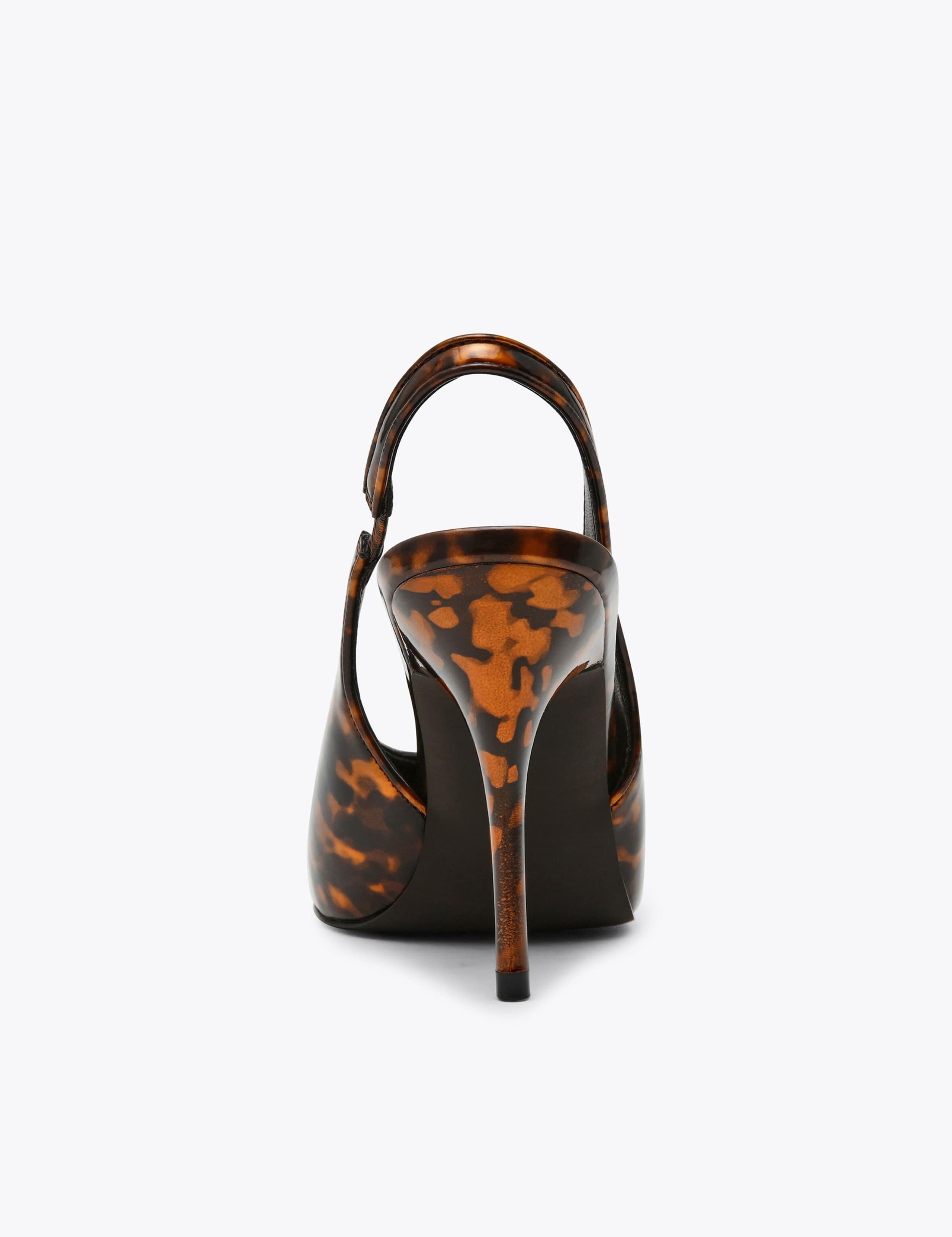 Patent Tortoise Stiletto Heel Slingbacks 5 of 5