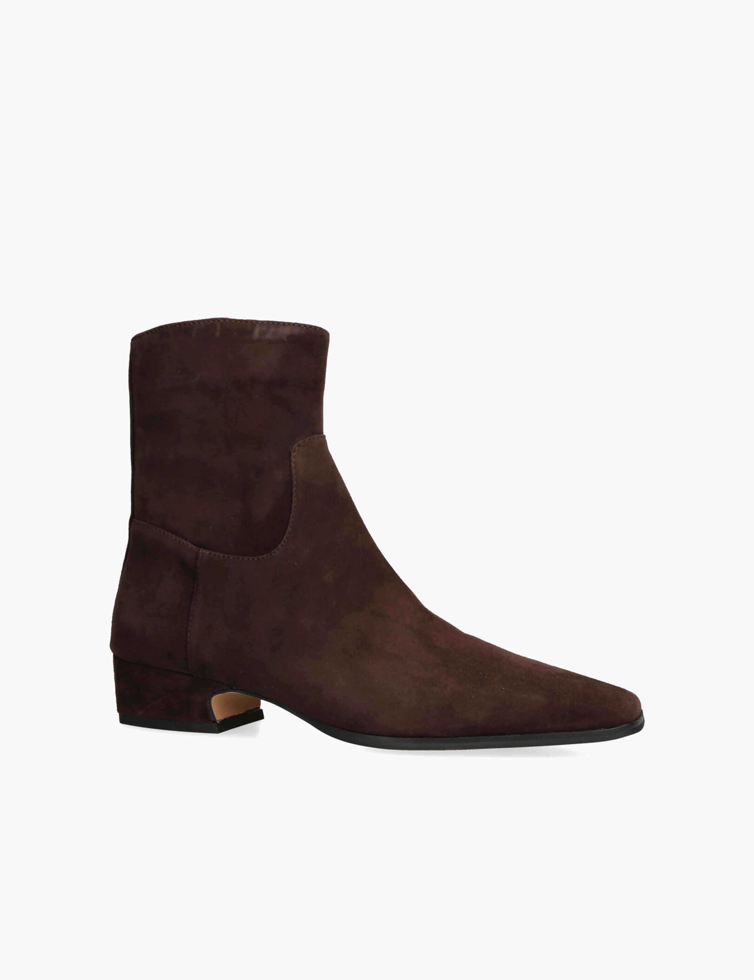 Dusty Suede Block Heel Ankle Boots 2 of 4