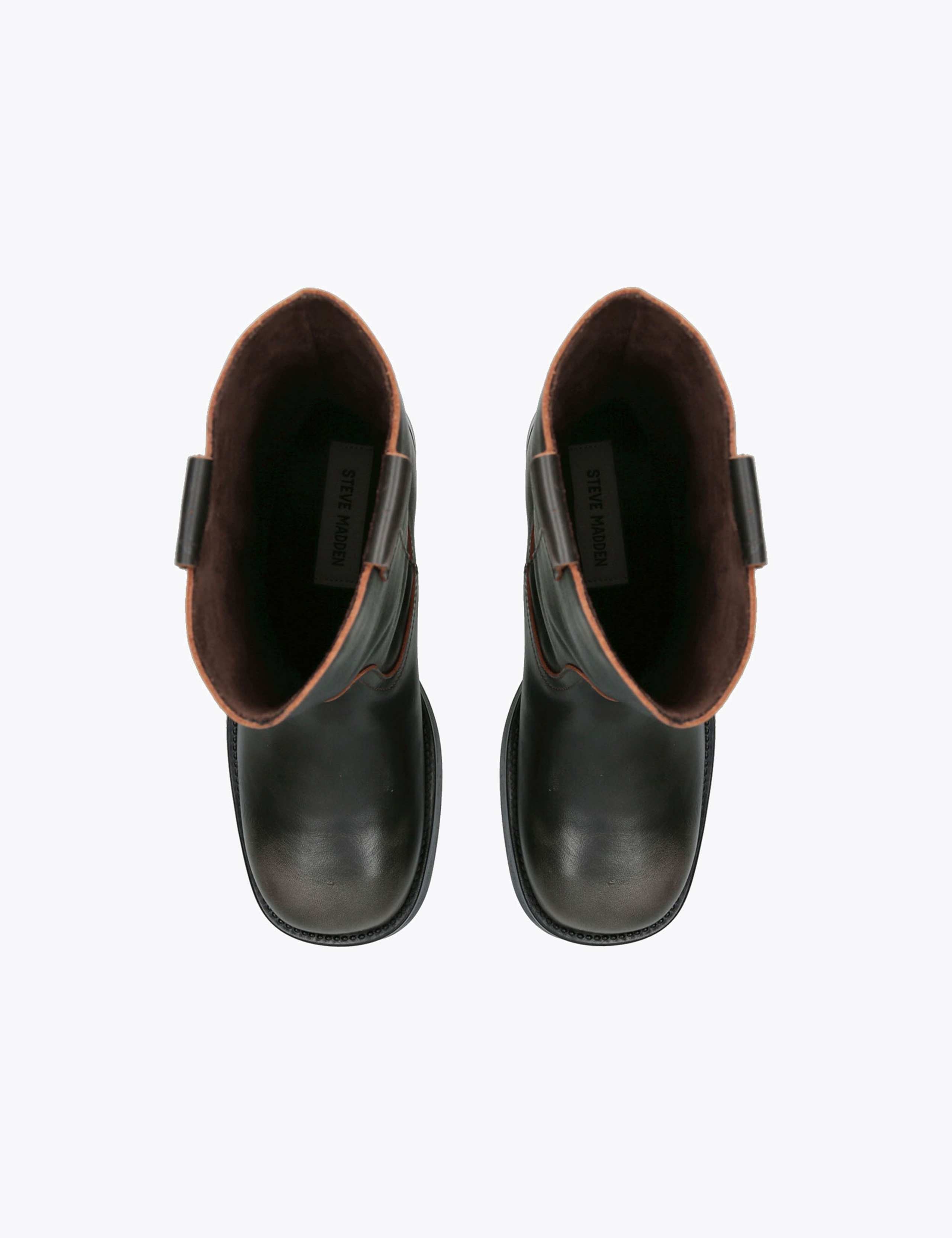 Leather Block Heel Mid Calf Boots 5 of 5