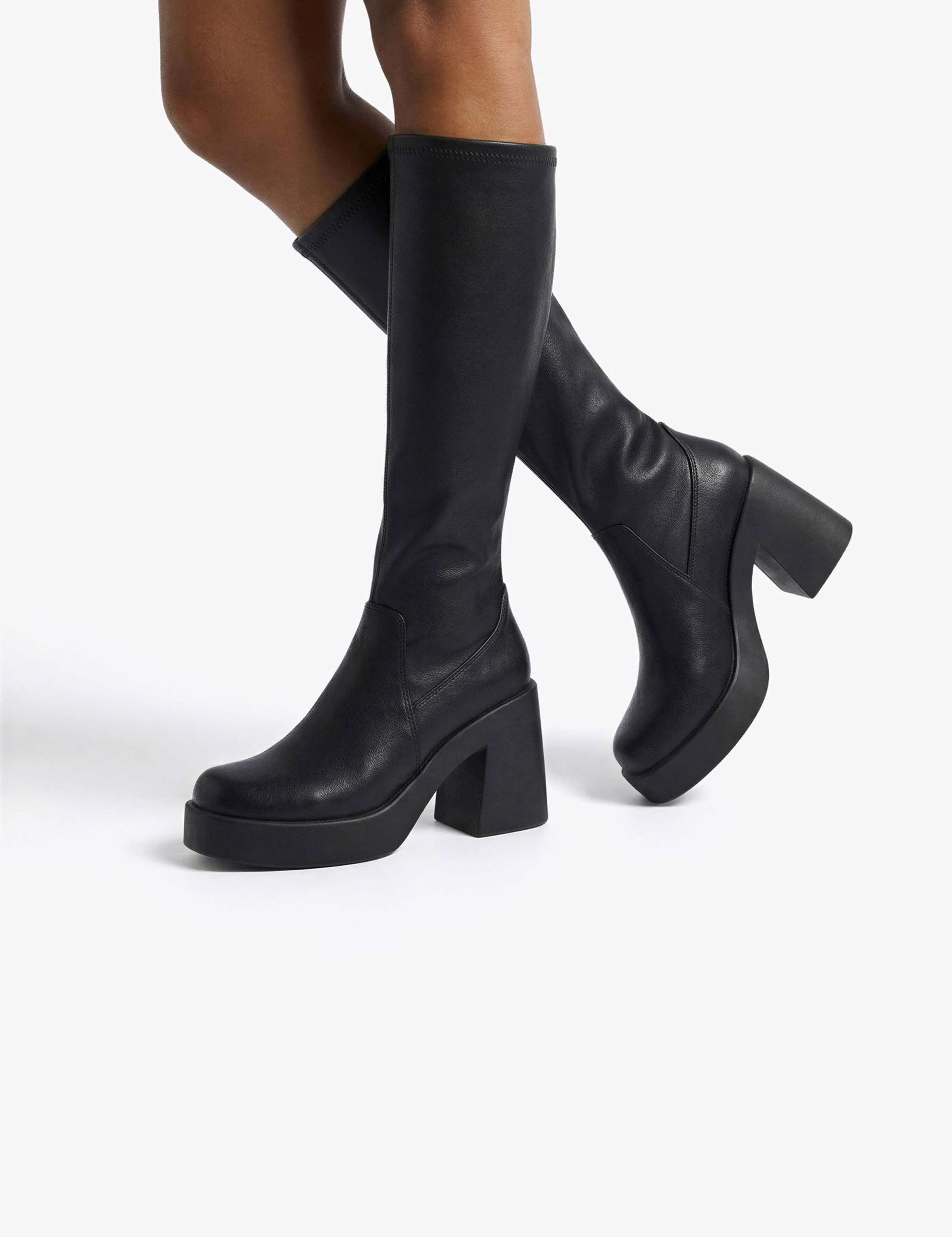 Berkleigh Leather Platform Knee High Boots 3 of 5