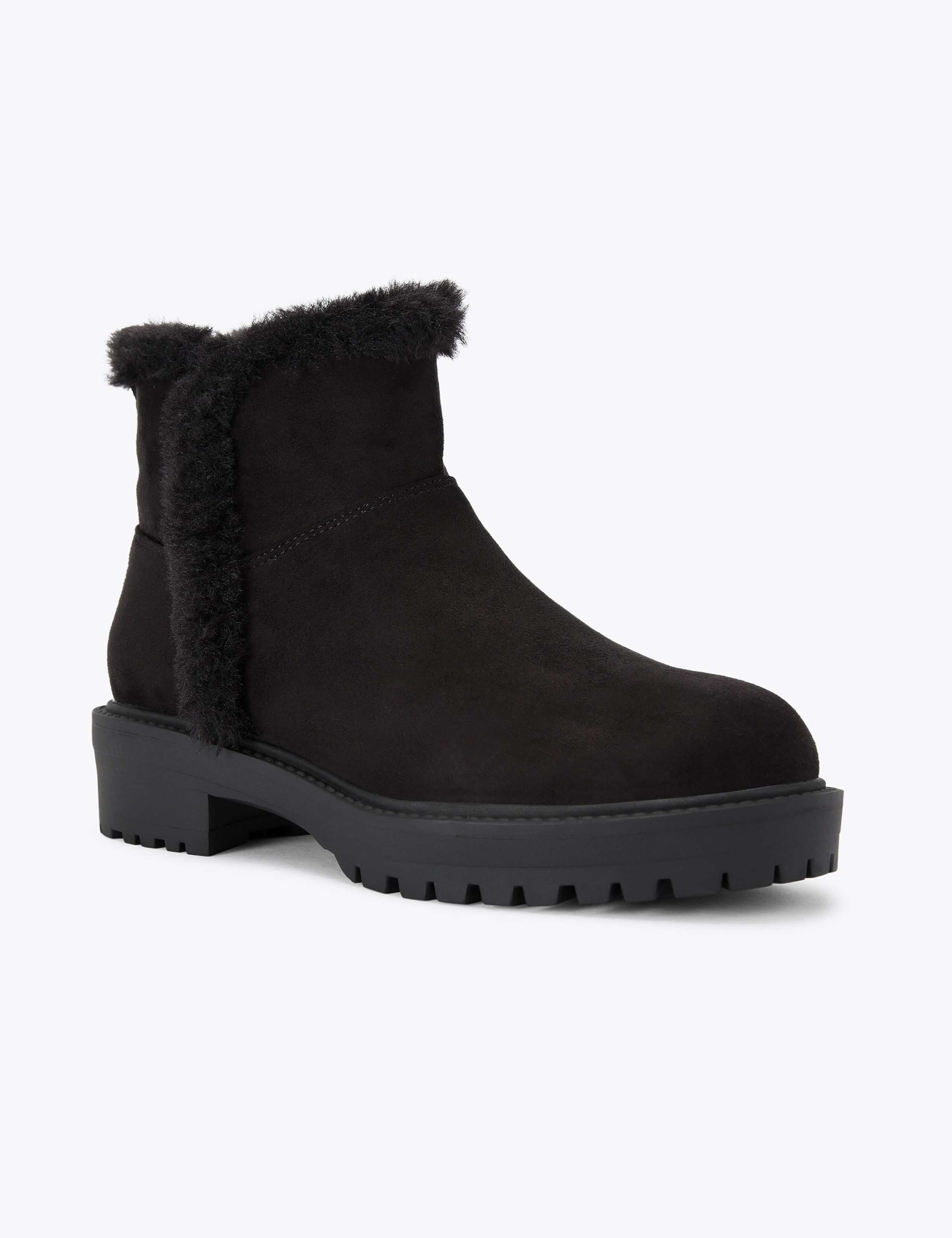 Faux Fur Lining Flat Ankle Boots 2 of 5