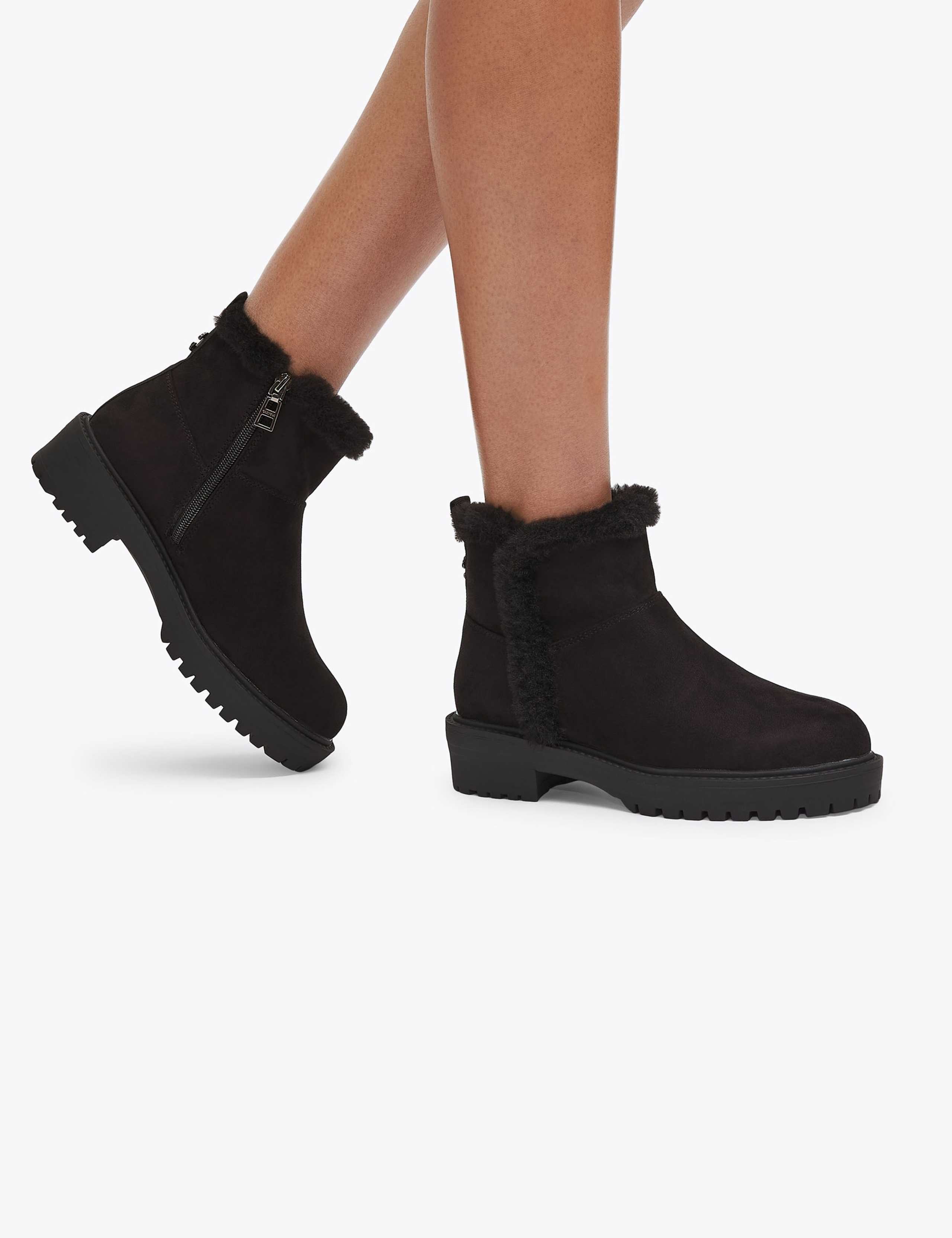 Faux Fur Lining Flat Ankle Boots 4 of 5