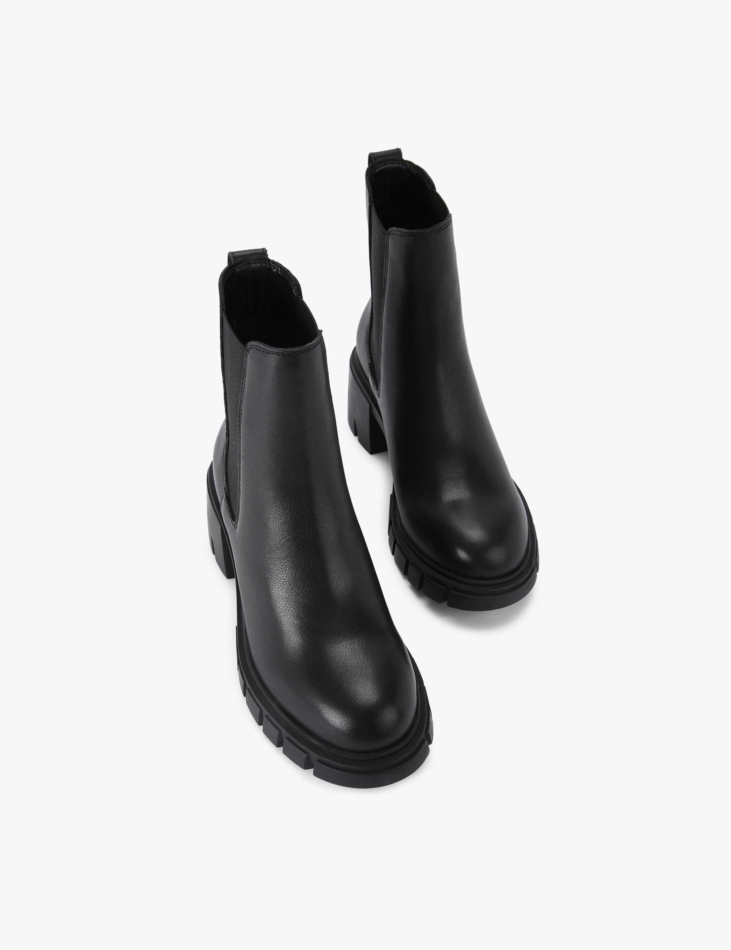 Leather Chelsea Block Heel Boots 2 of 5