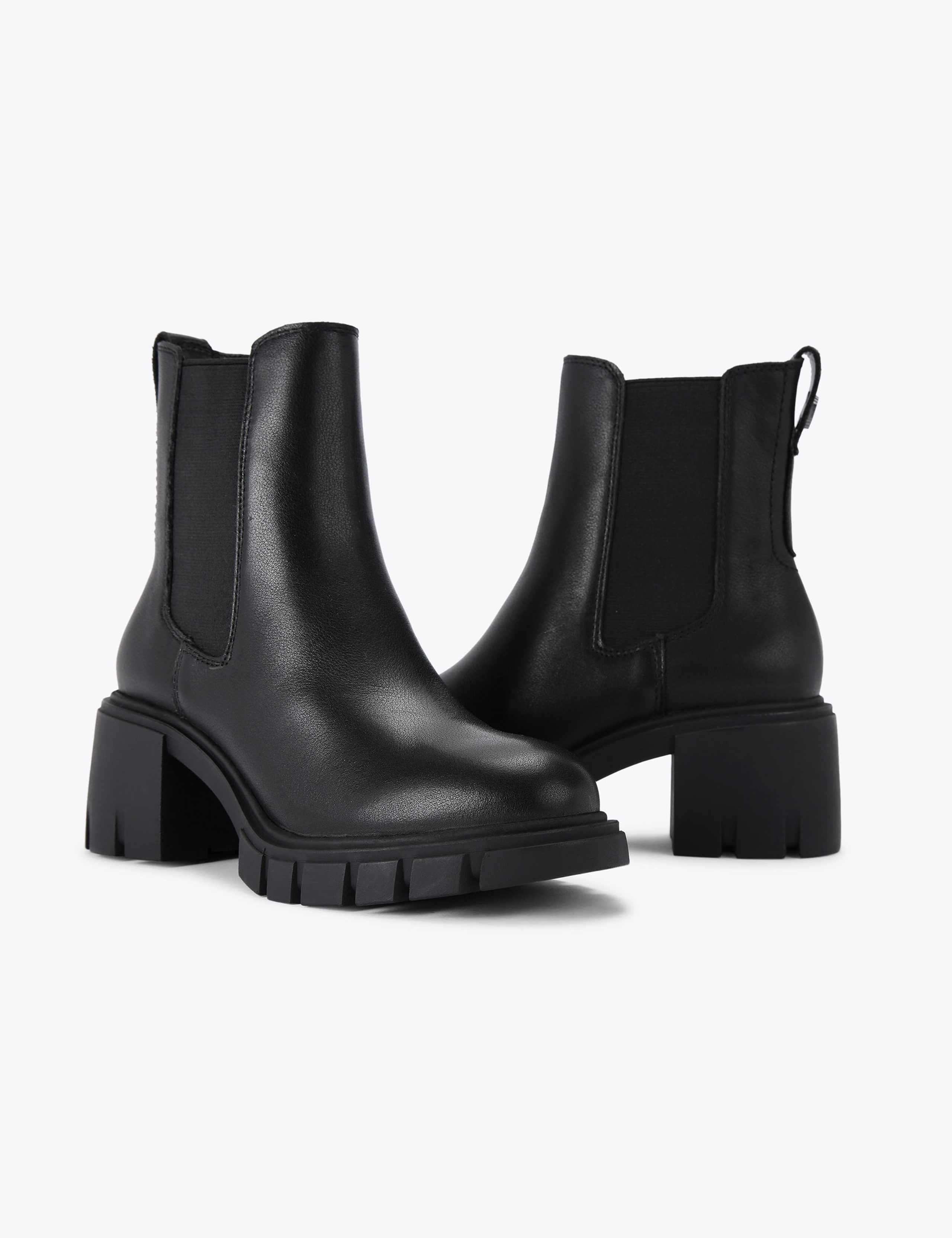 Leather Chelsea Block Heel Boots 4 of 5