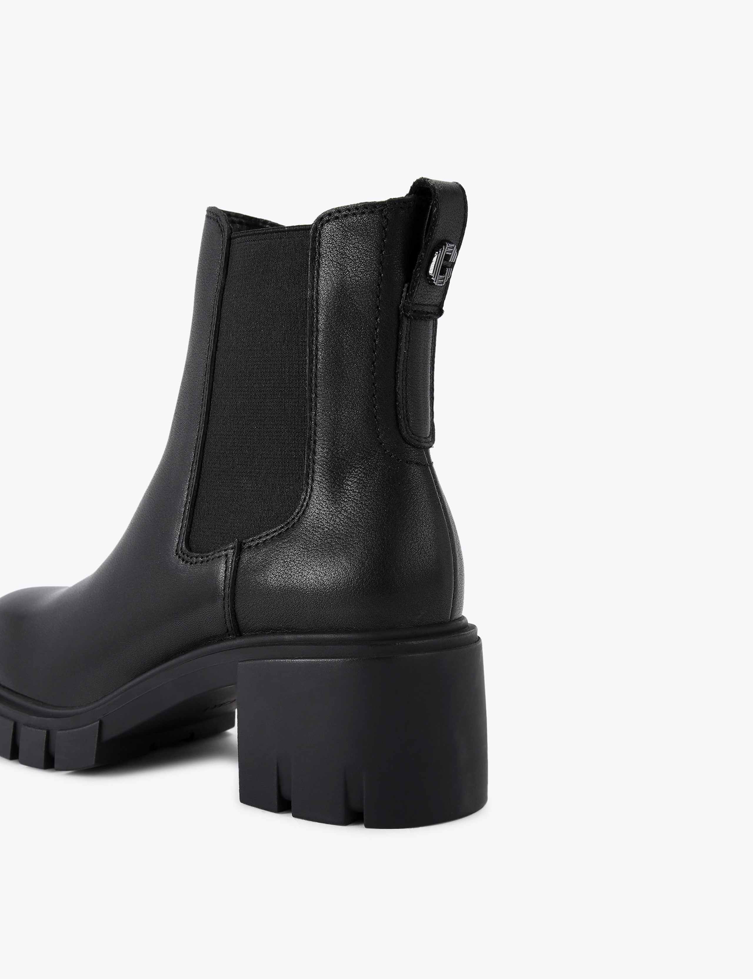 Leather Chelsea Block Heel Boots 5 of 5