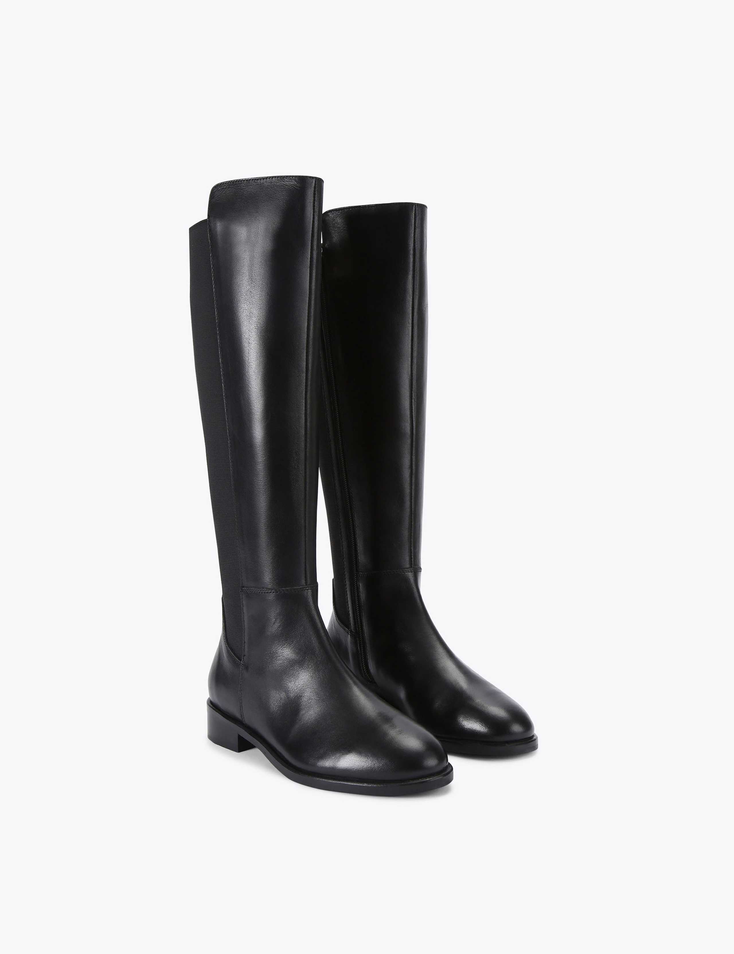 Leather Flat Knee High Boots 2 of 5