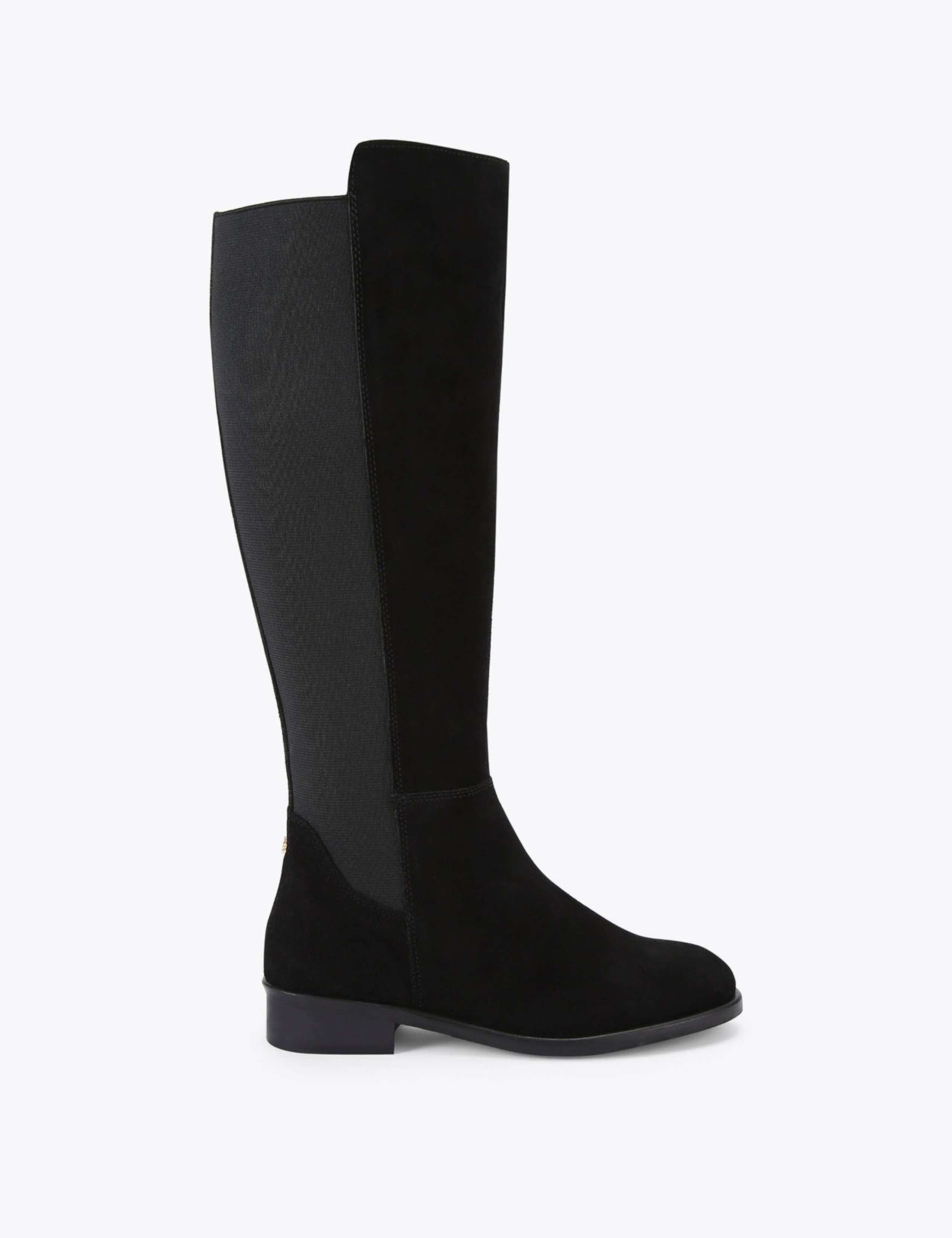 Suede Round Toe Knee High Boots 1 of 5