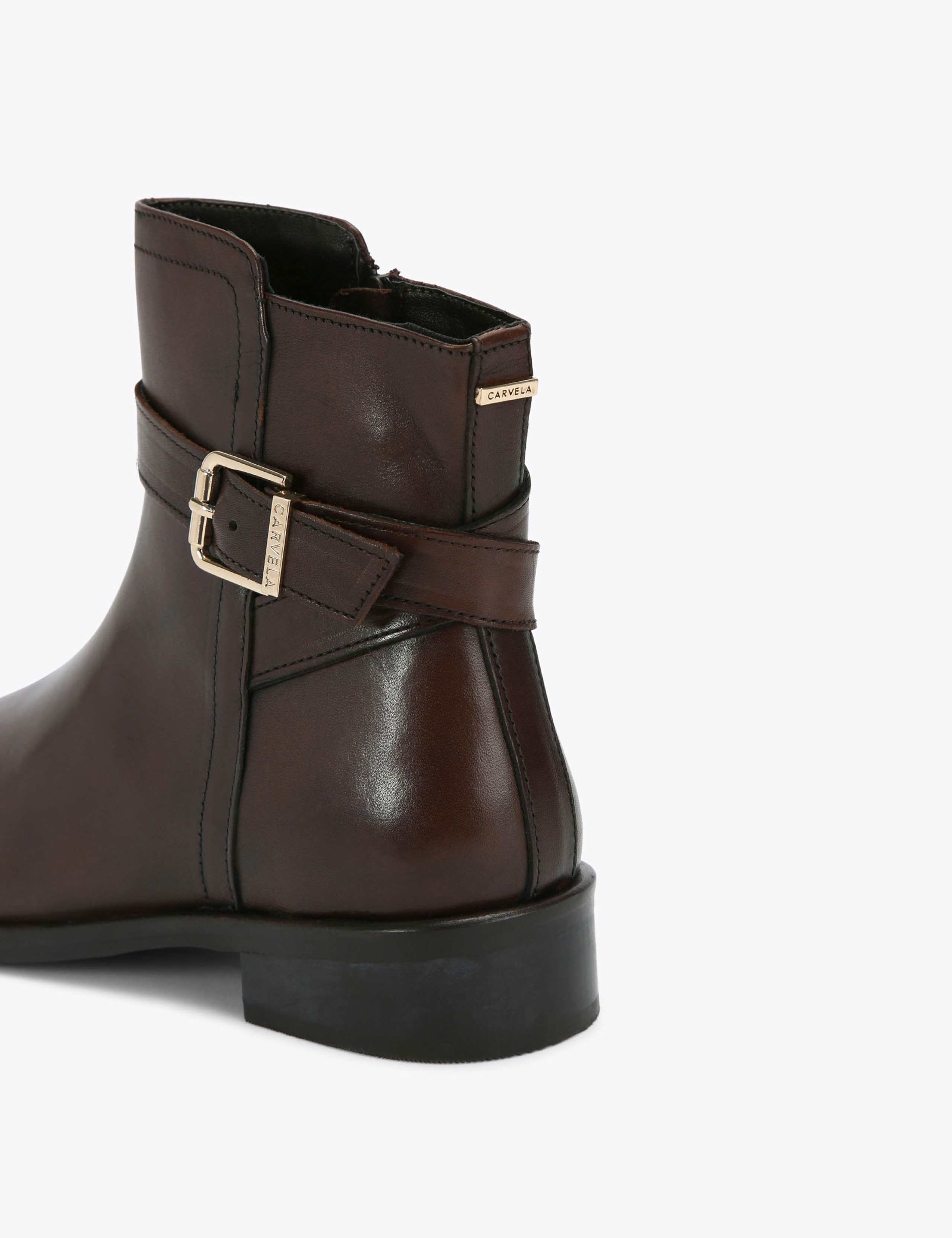 Leather Buckle Flat Ankle Boots 5 of 5