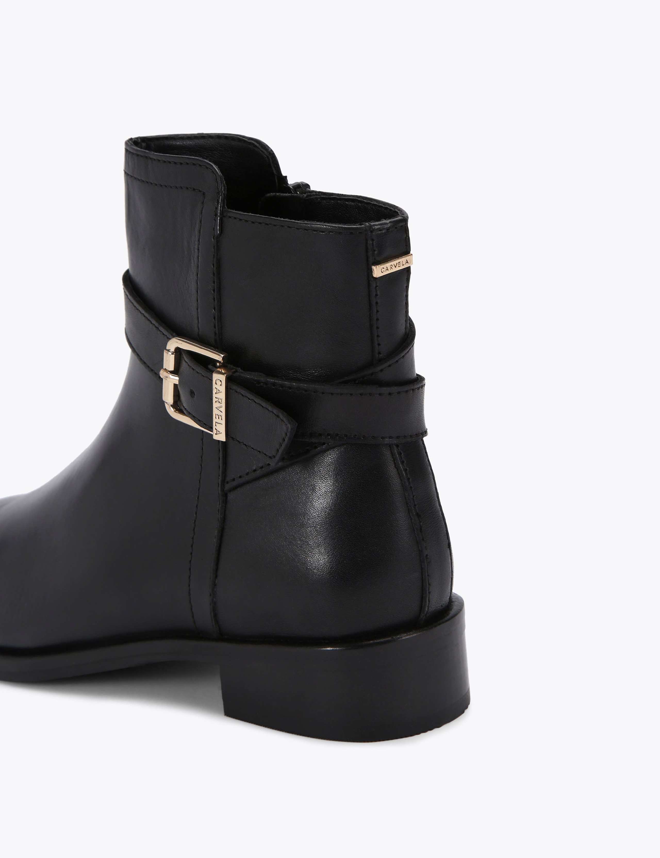 Leather Buckle Flat Ankle Boots 5 of 5