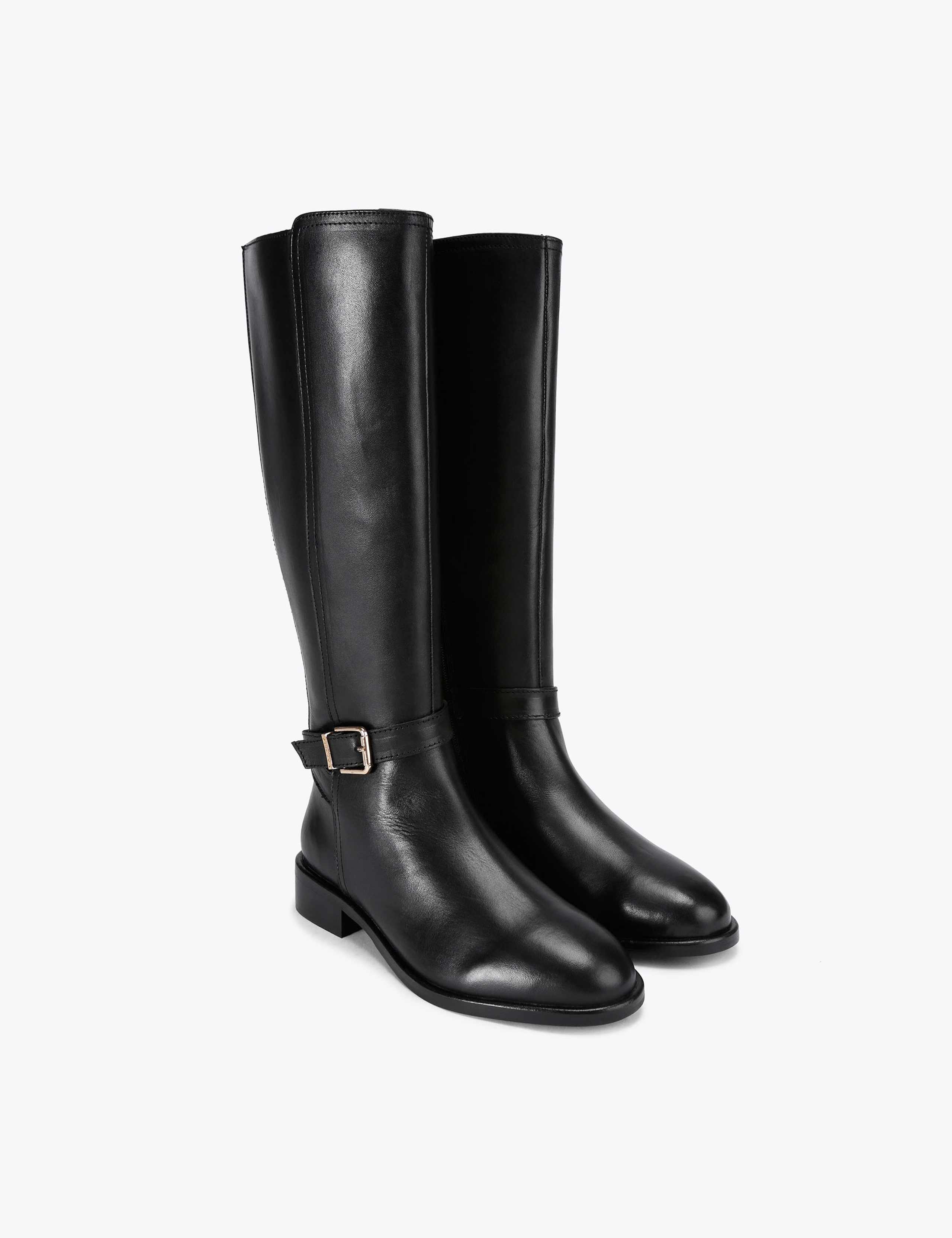 Wide Fit Leather Flat Knee High Boots 2 of 5