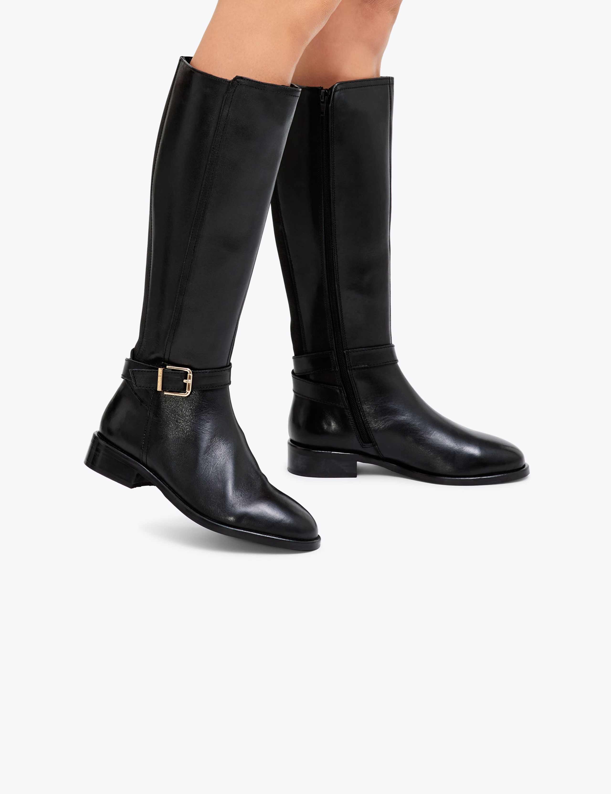 Wide Fit Leather Flat Knee High Boots 3 of 5