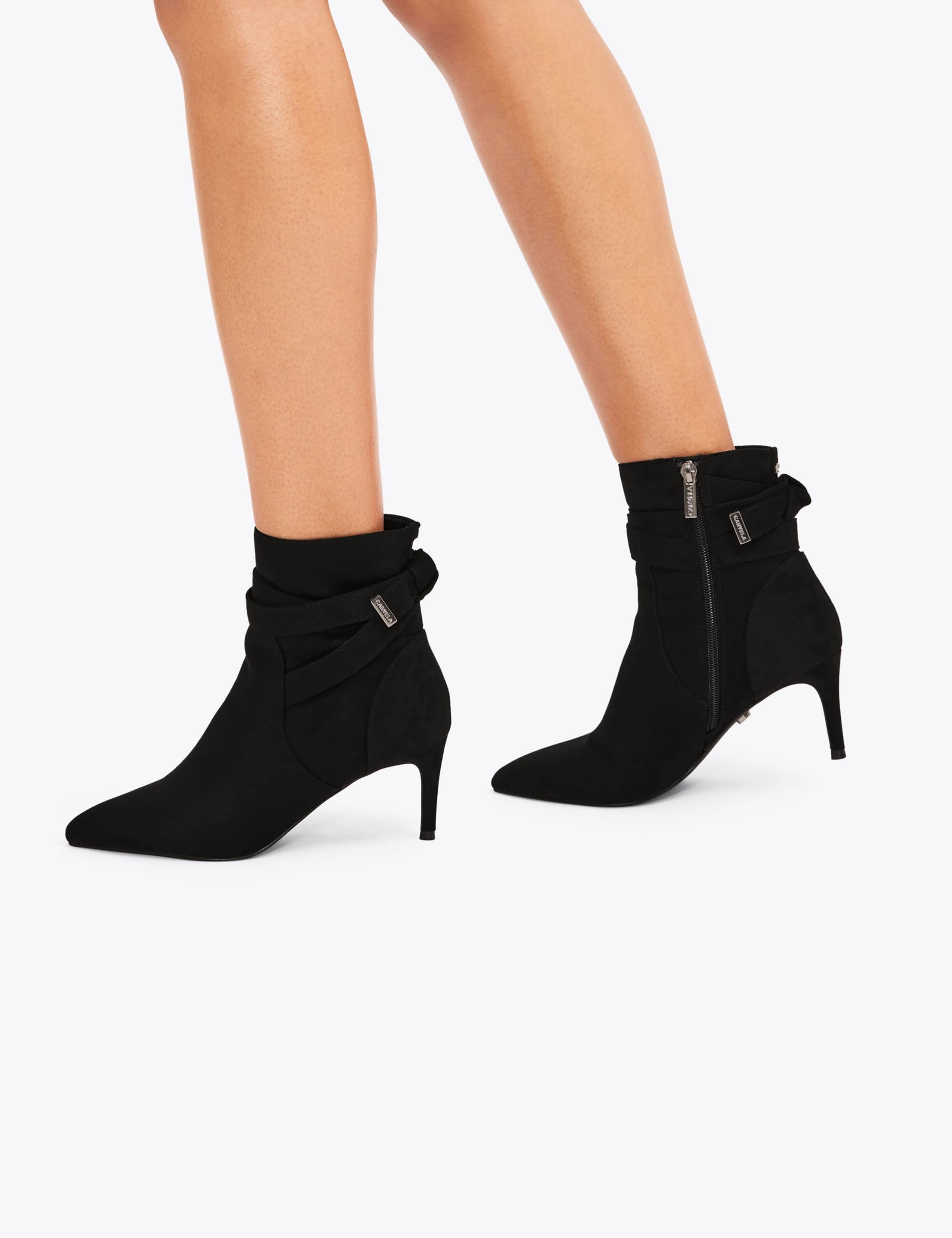 Strap Detail Stiletto Heel Pointed Ankle Boots 3 of 5