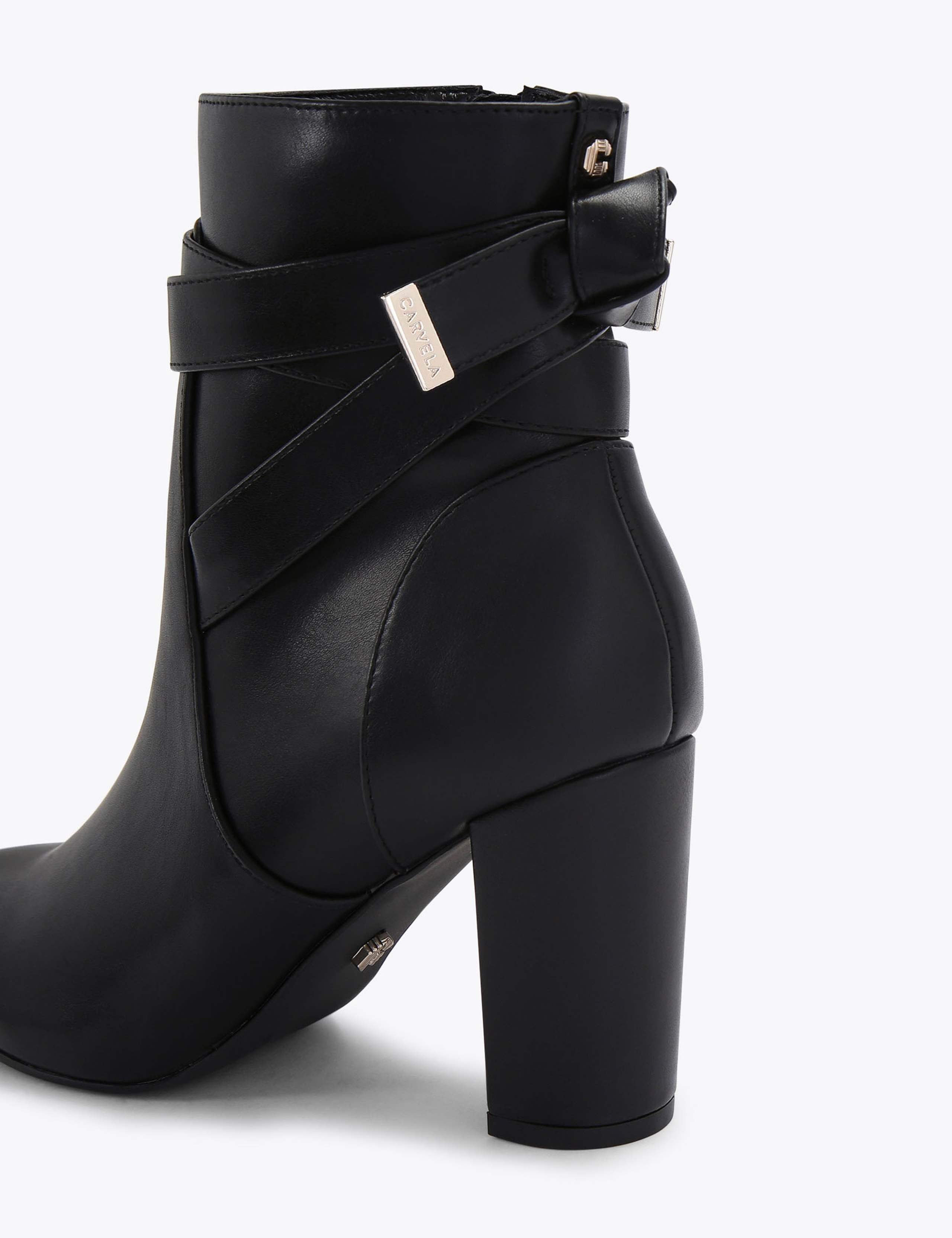 Wide Fit Knot Strap Block Heel Ankle Boots 4 of 4