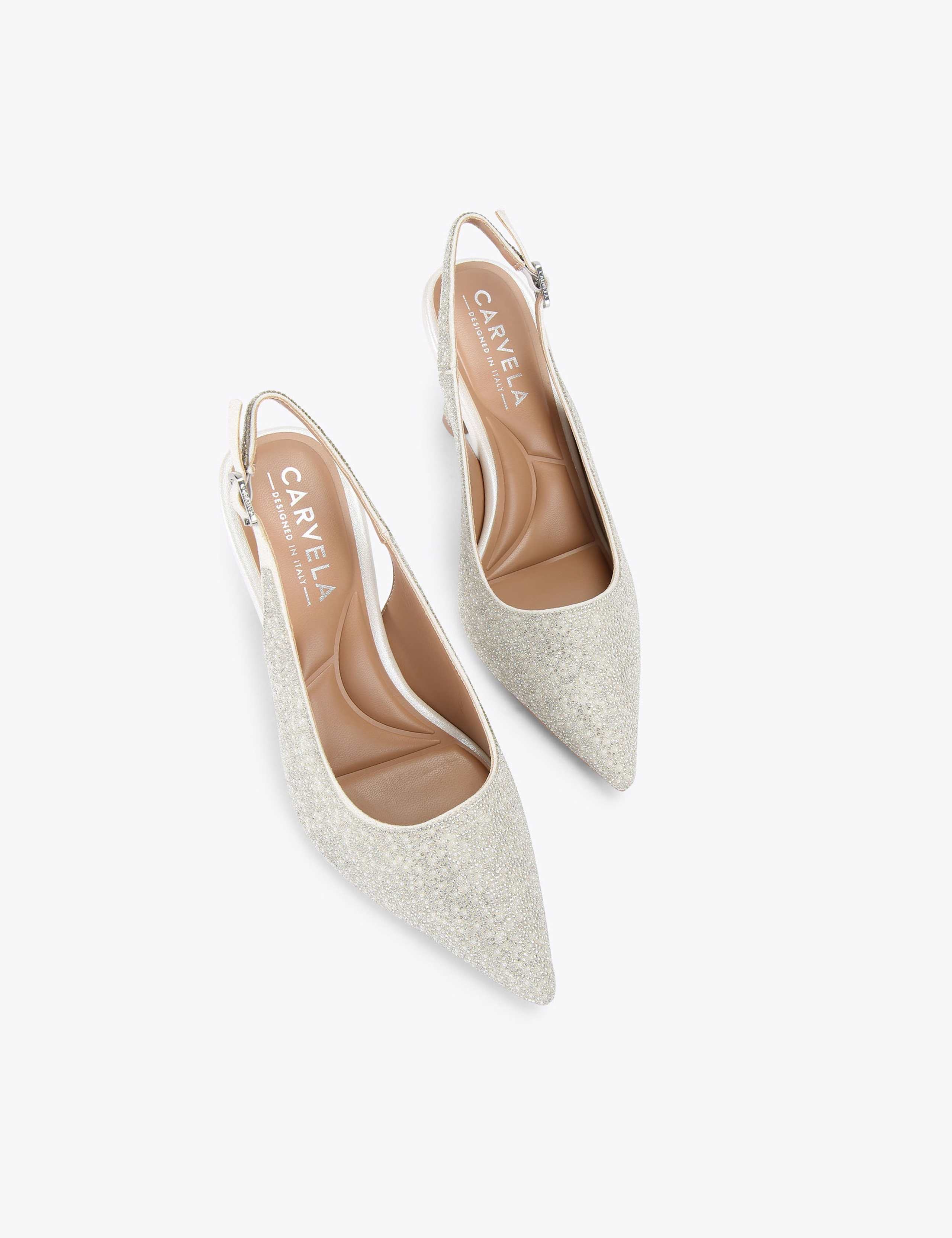 Embellished Stiletto Heel Slingback Shoes 3 of 5