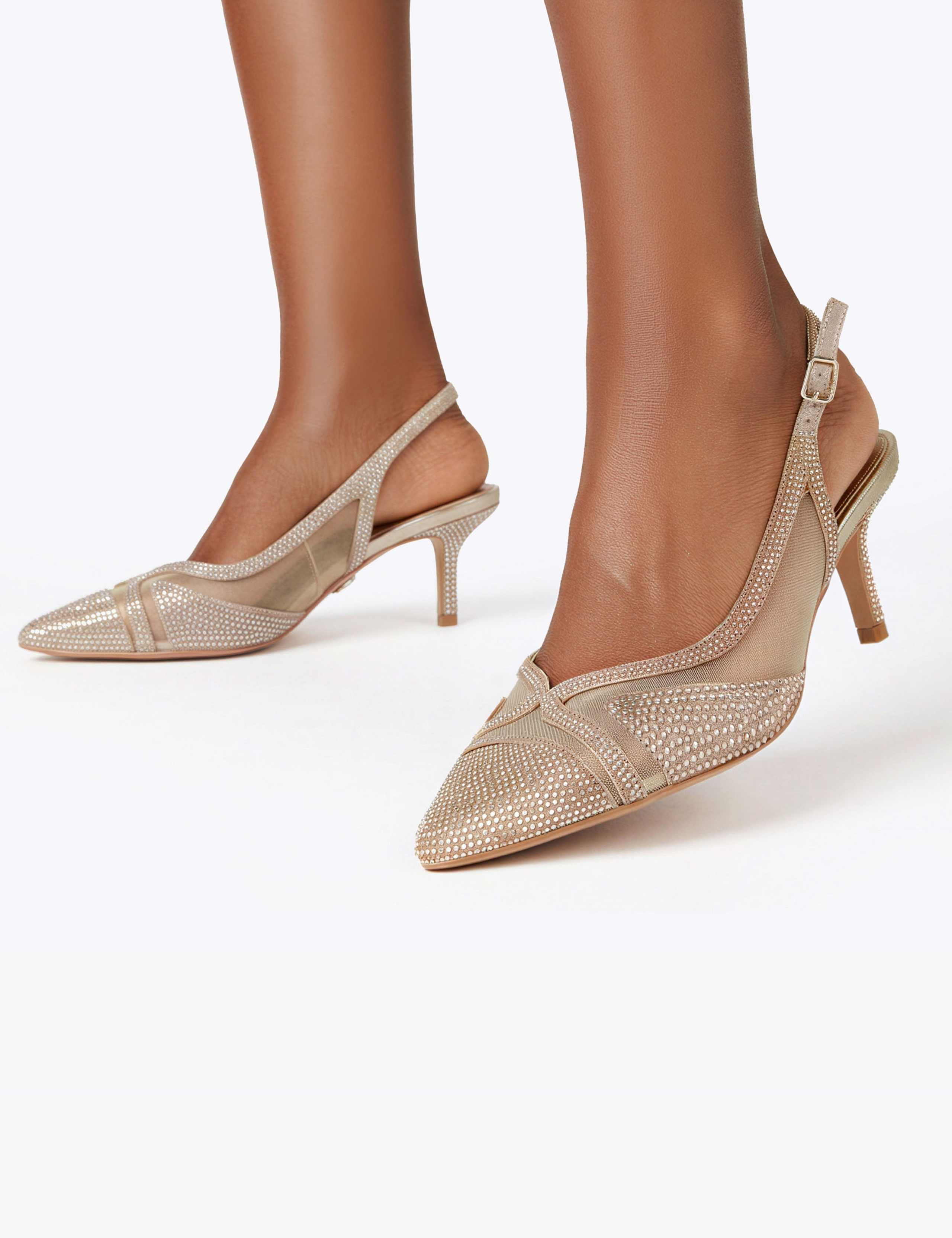 Embellished Stiletto Heel Slingback Shoes 2 of 5