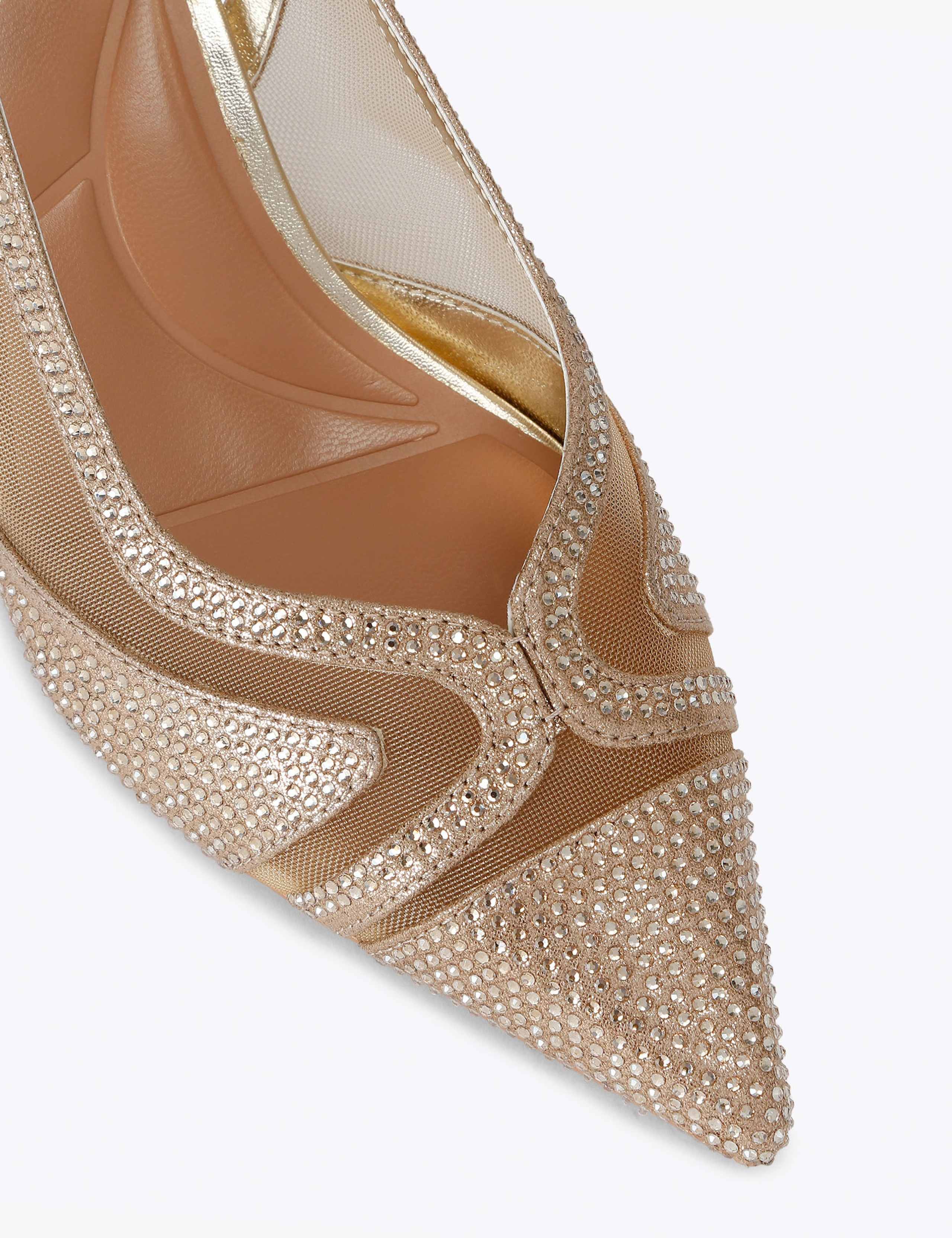 Embellished Stiletto Heel Slingback Shoes 3 of 5