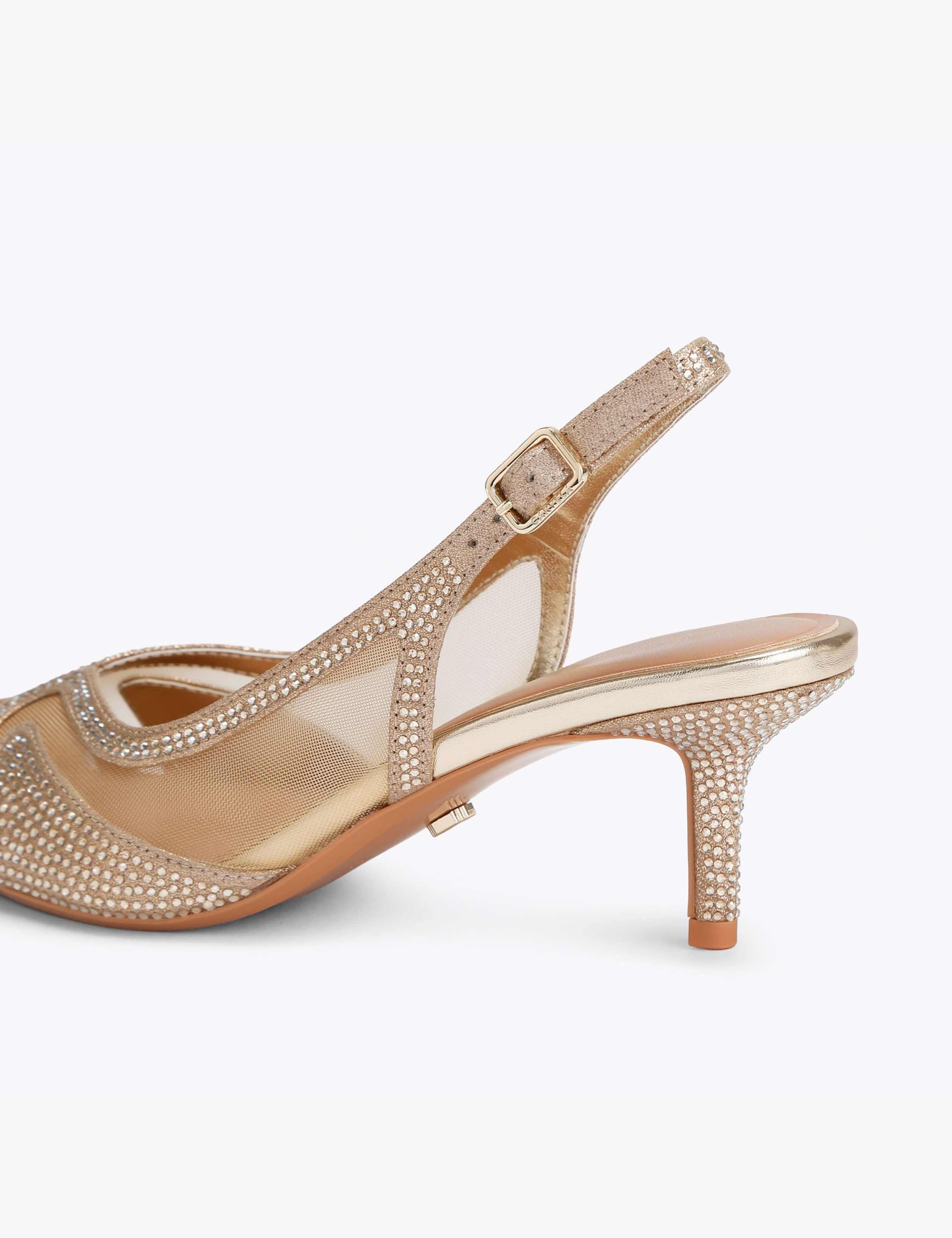 Embellished Stiletto Heel Slingback Shoes 4 of 5