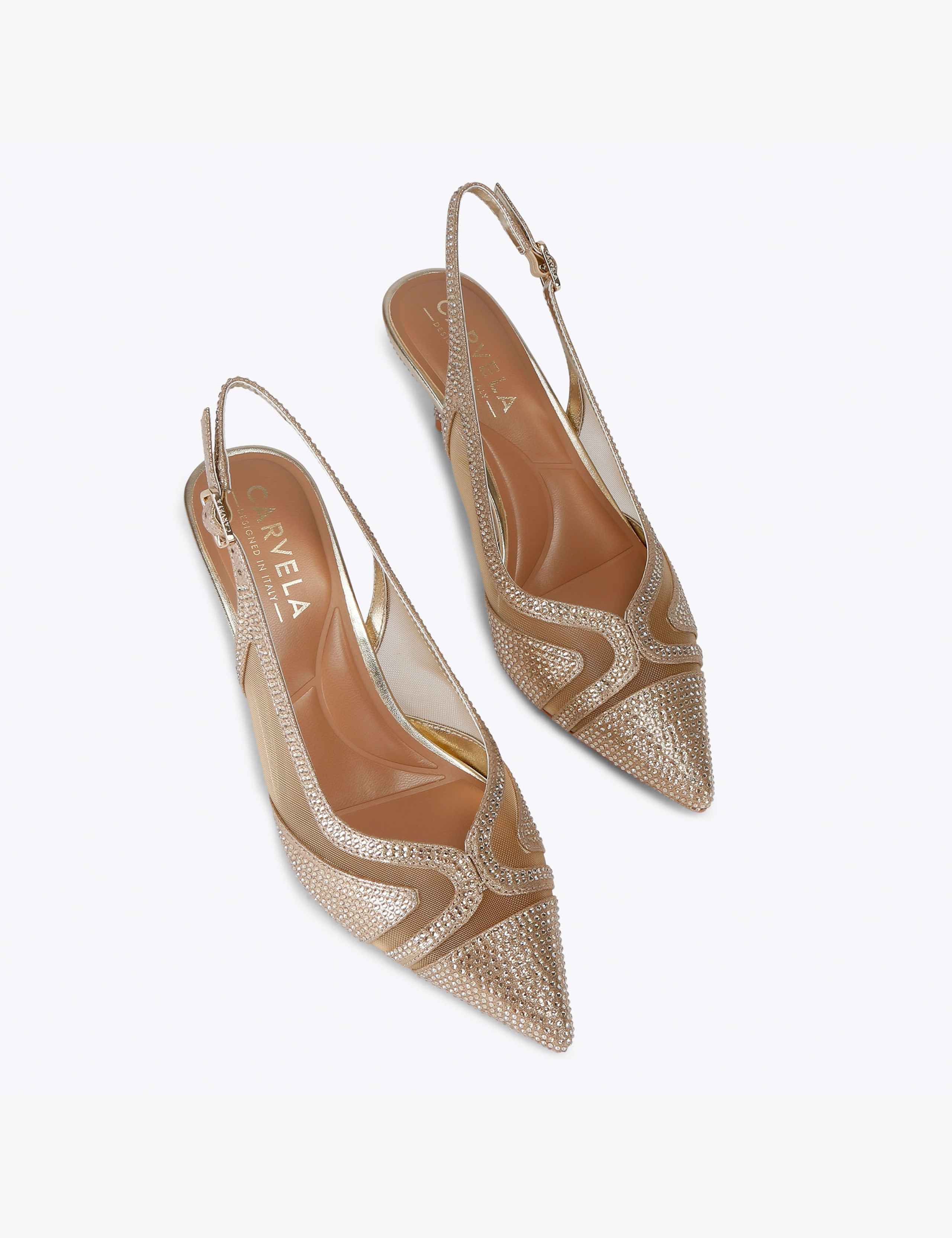 Embellished Stiletto Heel Slingback Shoes 5 of 5