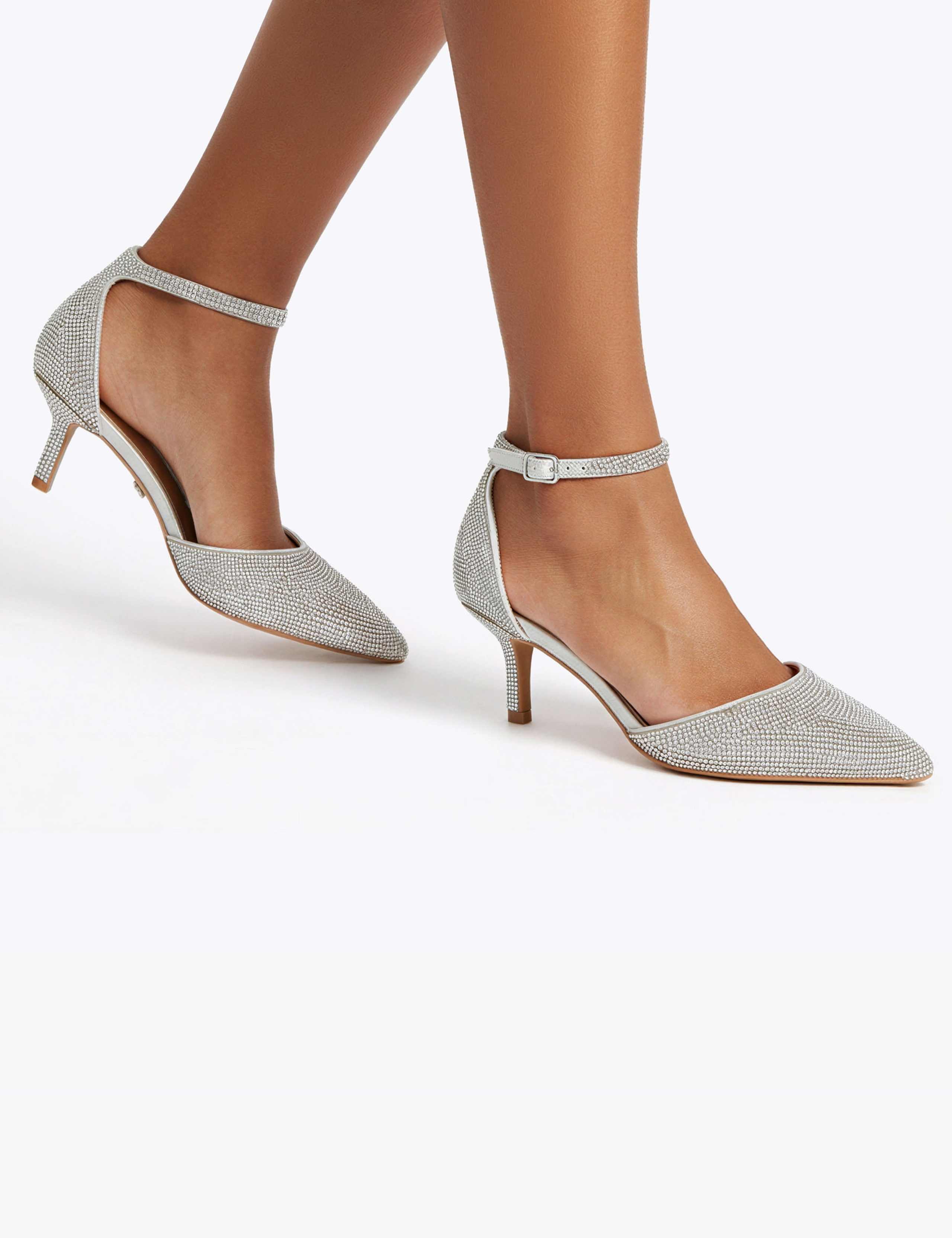 Sparkle Ankle Strap Stiletto Heel Court Shoes 2 of 5