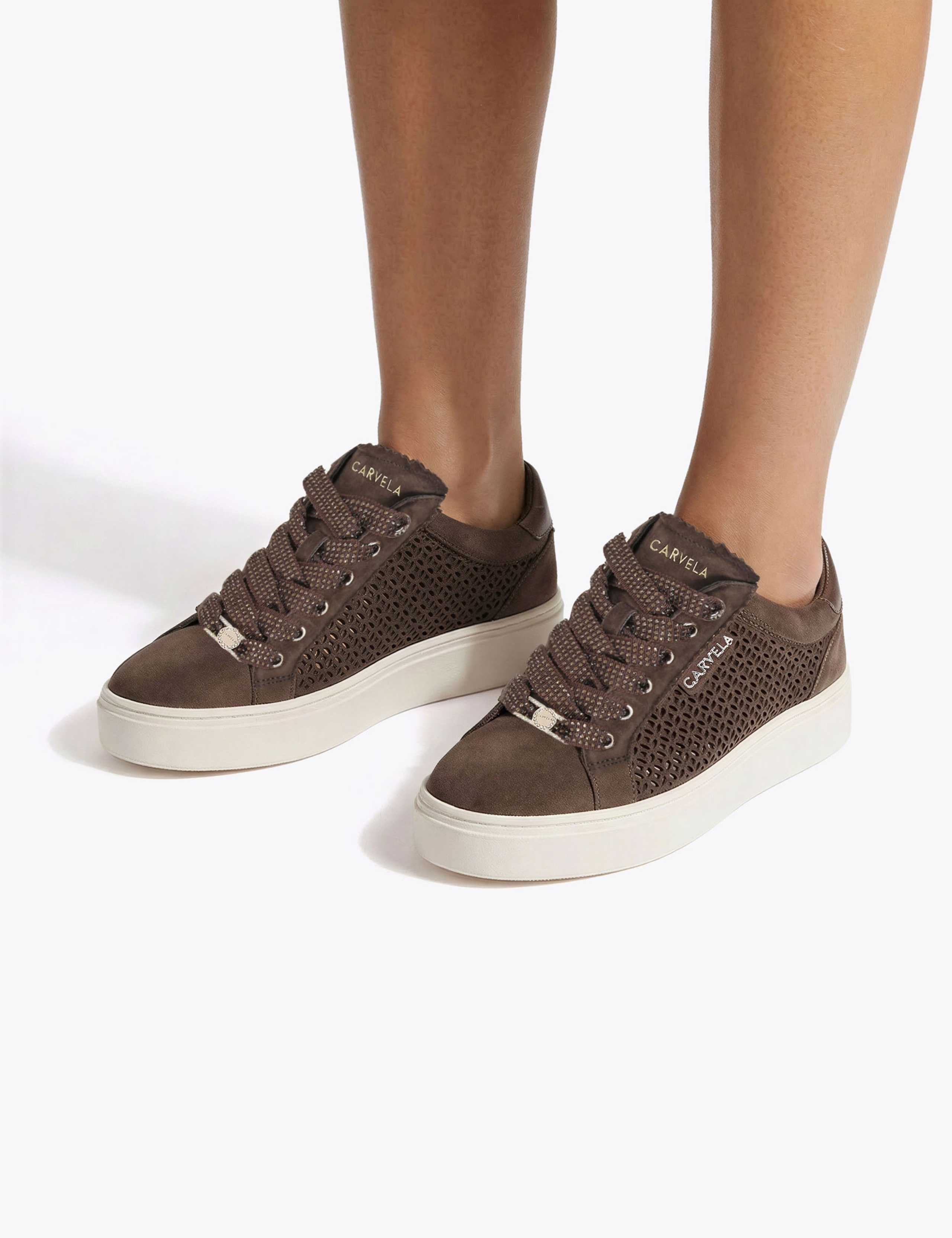 Laser Cut Lace Up Trainers 2 of 5