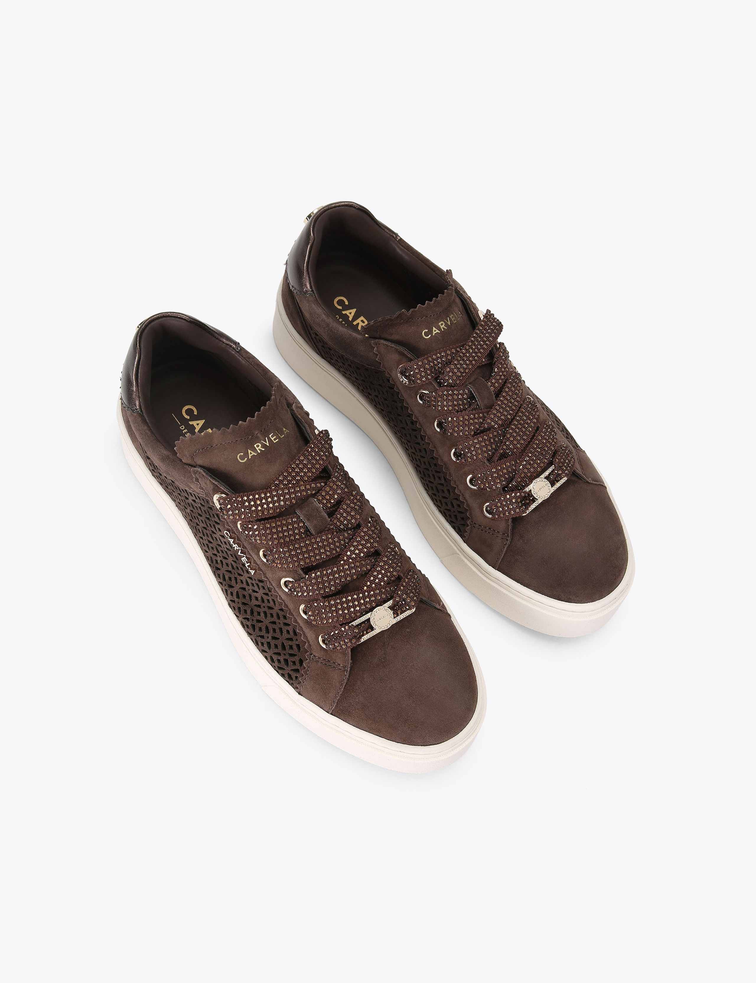 Laser Cut Lace Up Trainers 3 of 5