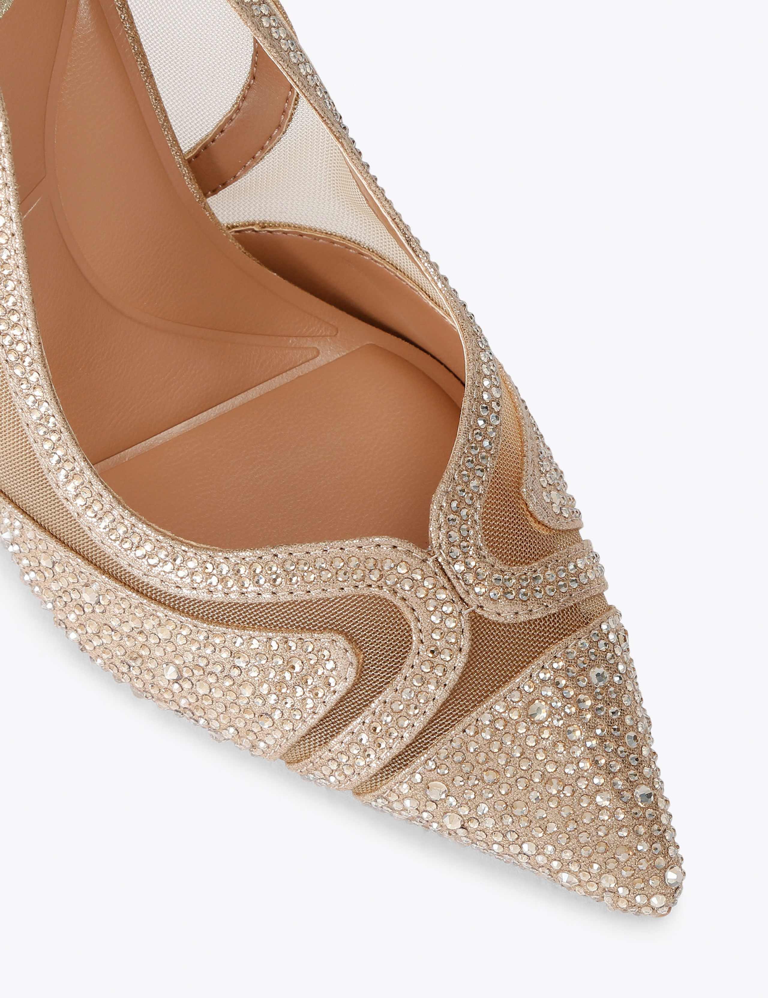 Embellished Stiletto Heel Pointed Court Shoes 4 of 5
