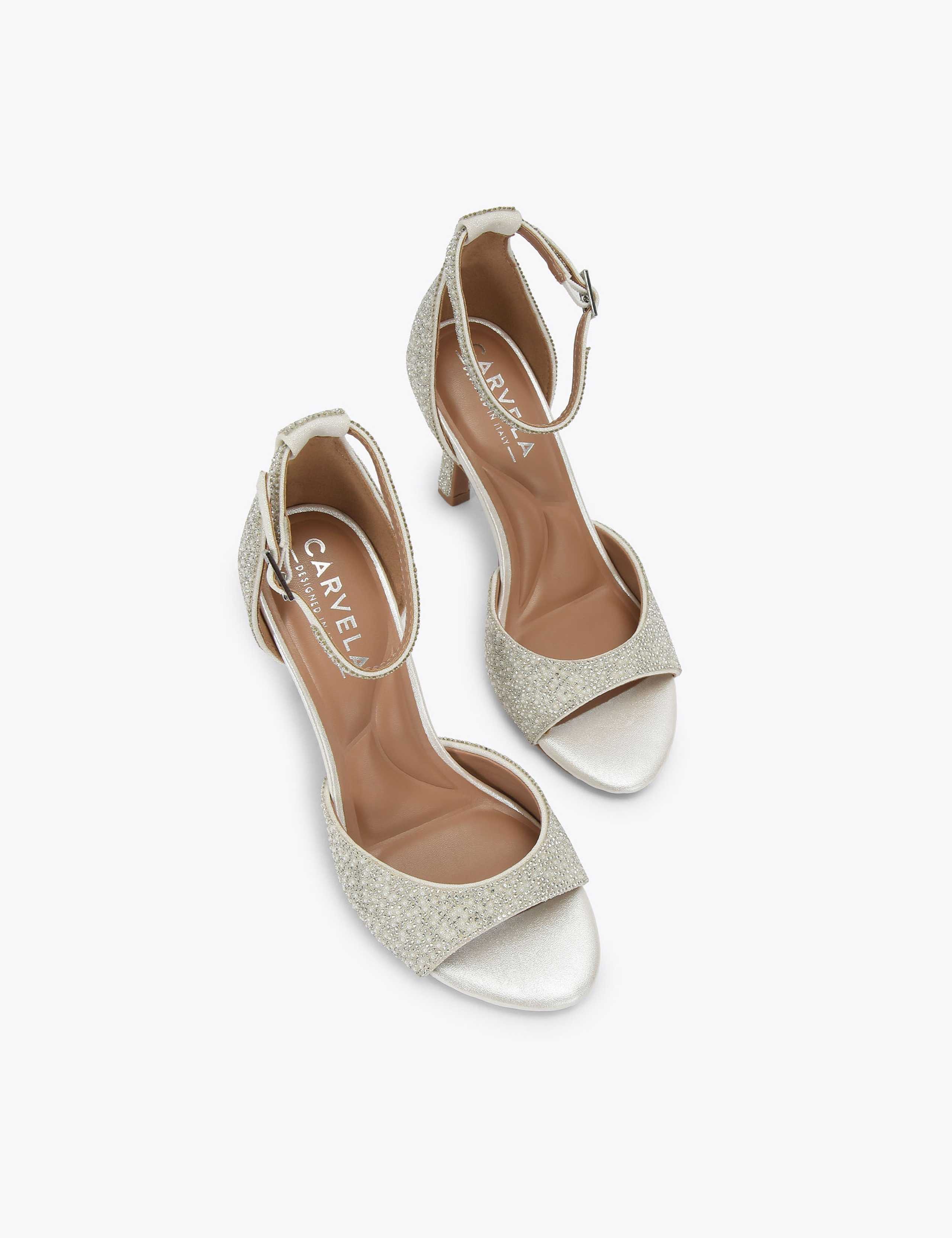 Sparkle Ankle Strap Stiletto Heel Sandals 2 of 5