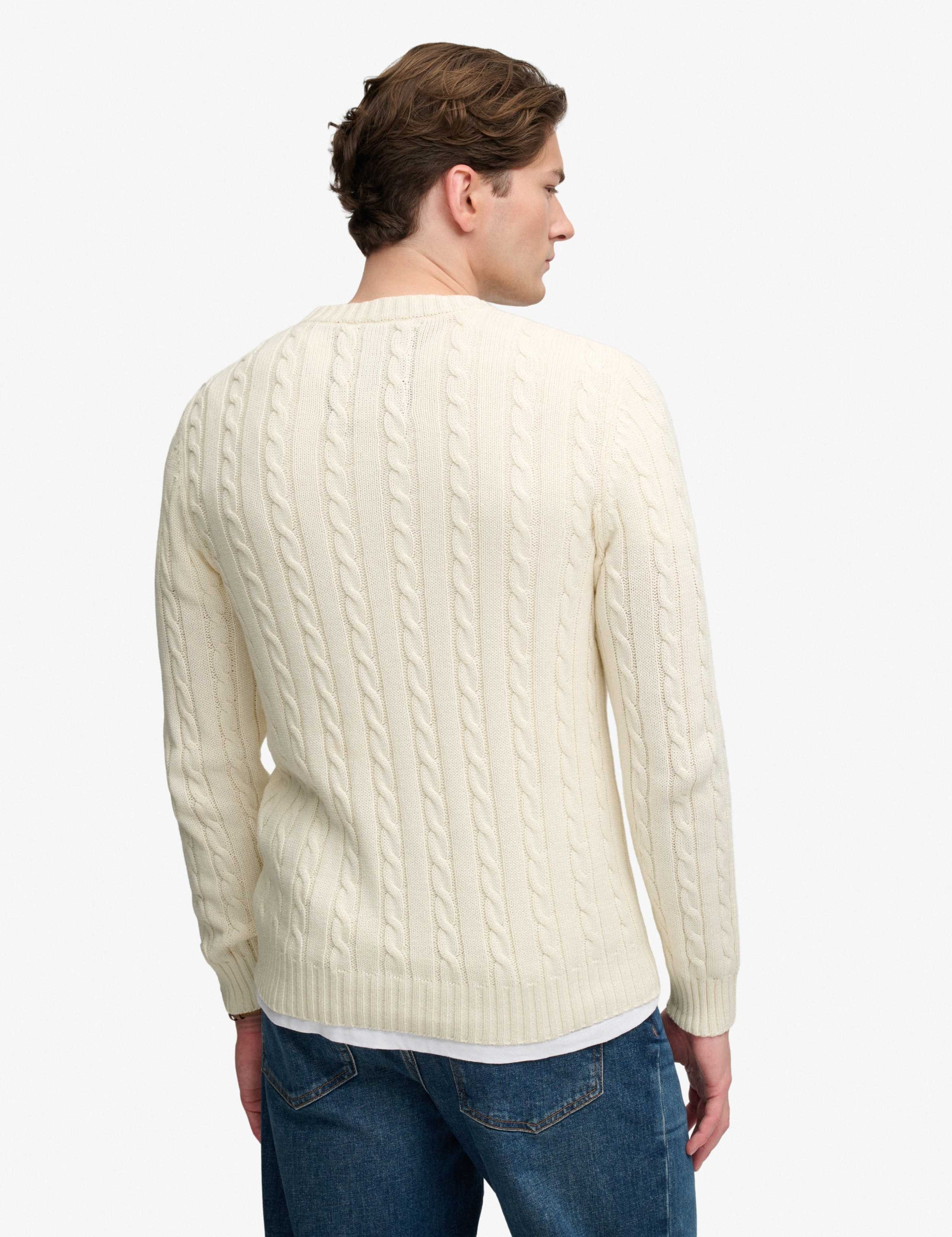 Pure Cotton Cable Crew Neck Jumper 4 of 7